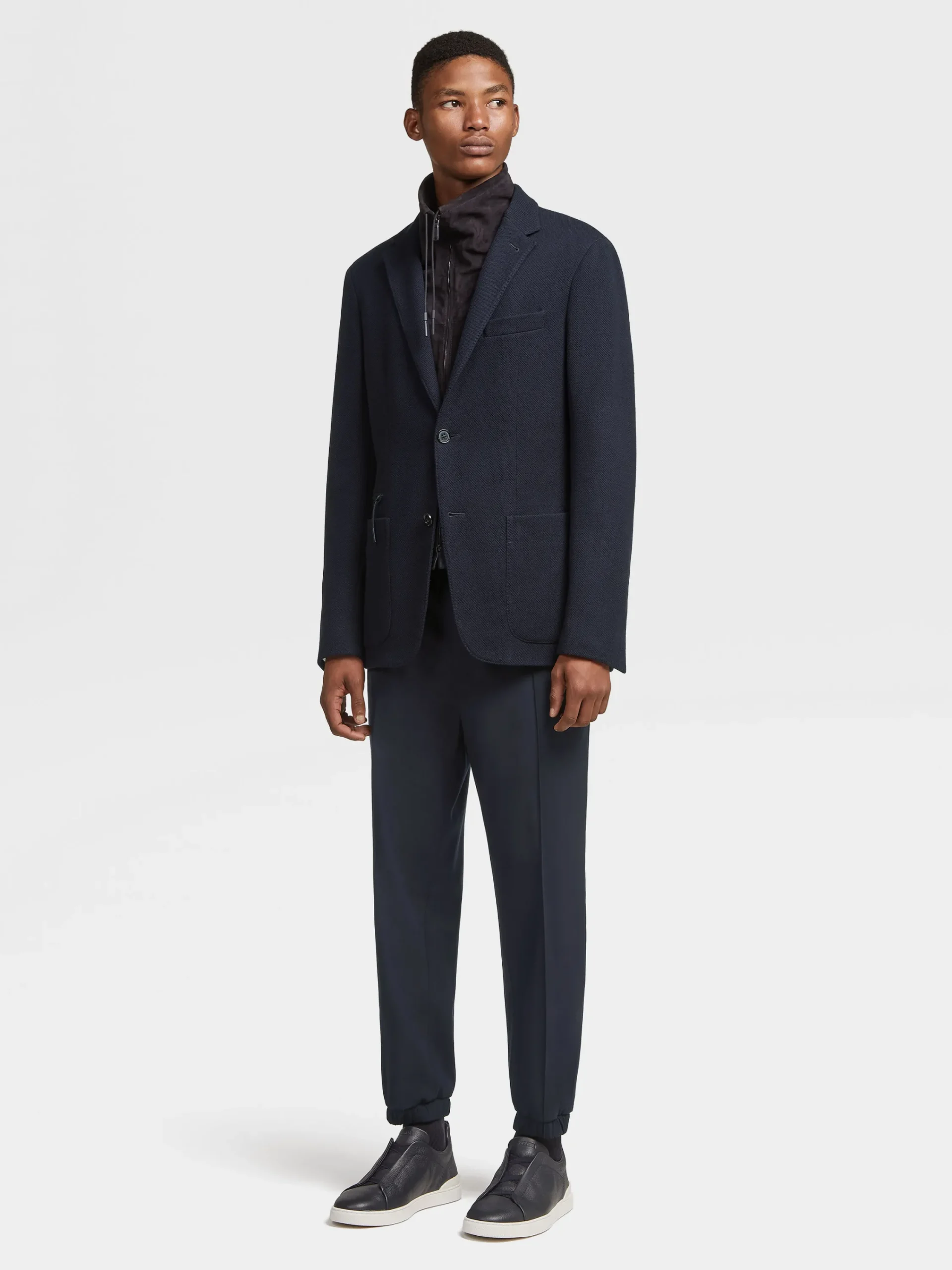 Blazers>ZEGNA Navy Blue High Performance™ Jersey Jacket NavyBlue