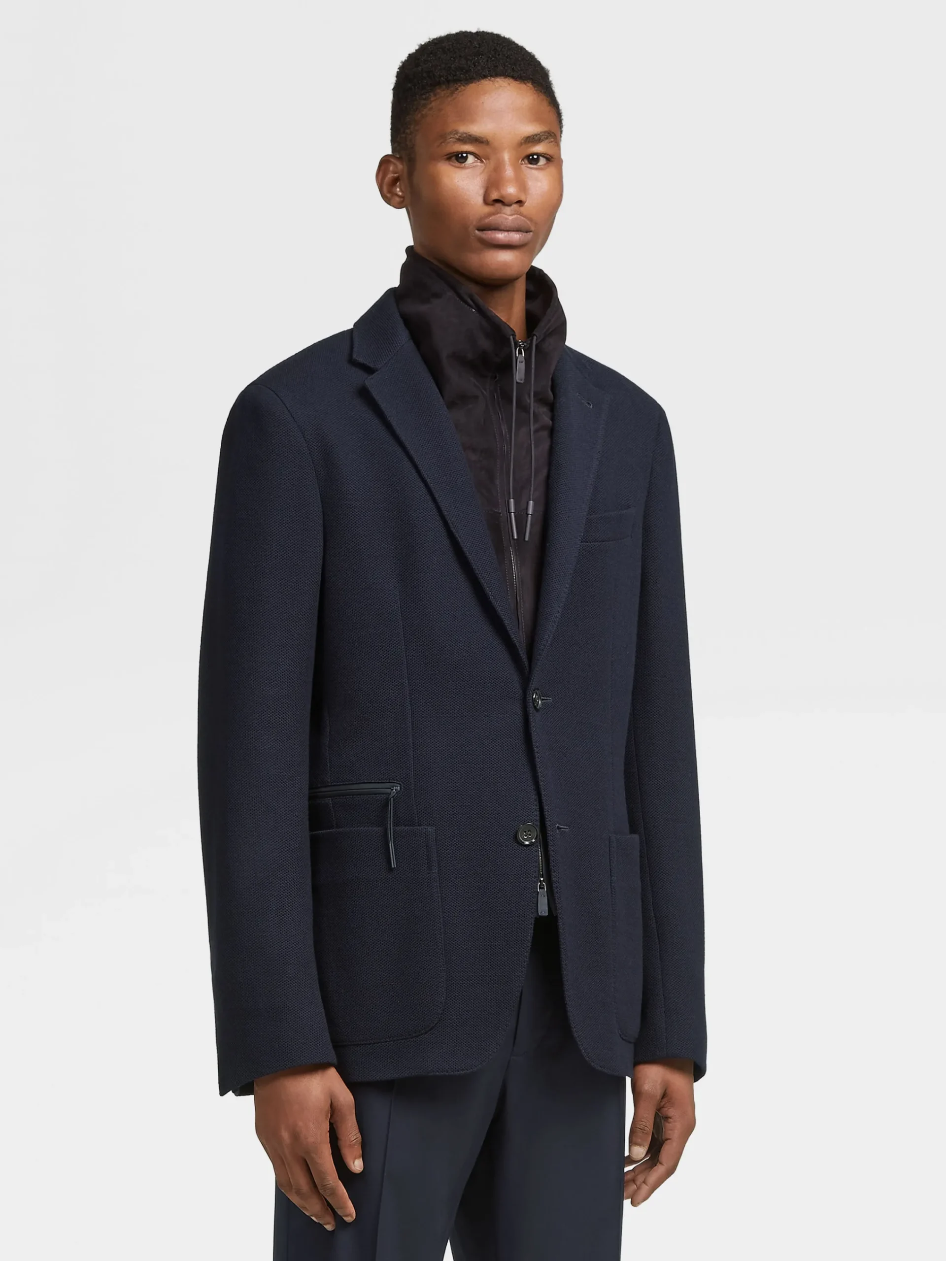 Blazers>ZEGNA Navy Blue High Performance™ Jersey Jacket NavyBlue