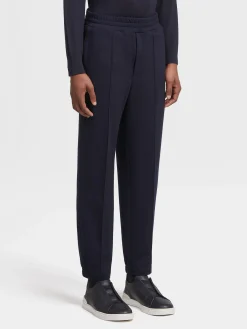 Joggers And Sweatshirts|Pants>ZEGNA Navy Blue 12milmil12 Jogger Pants NavyBlue