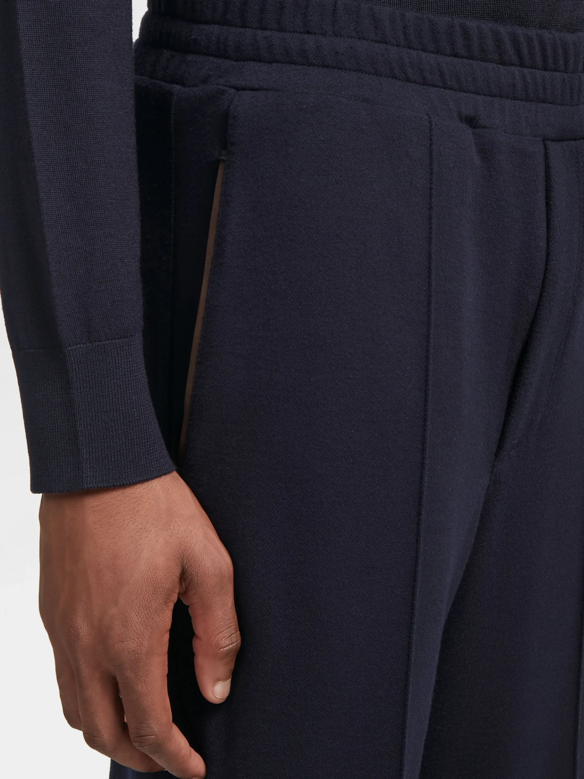 Joggers And Sweatshirts|Pants>ZEGNA Navy Blue 12milmil12 Jogger Pants NavyBlue