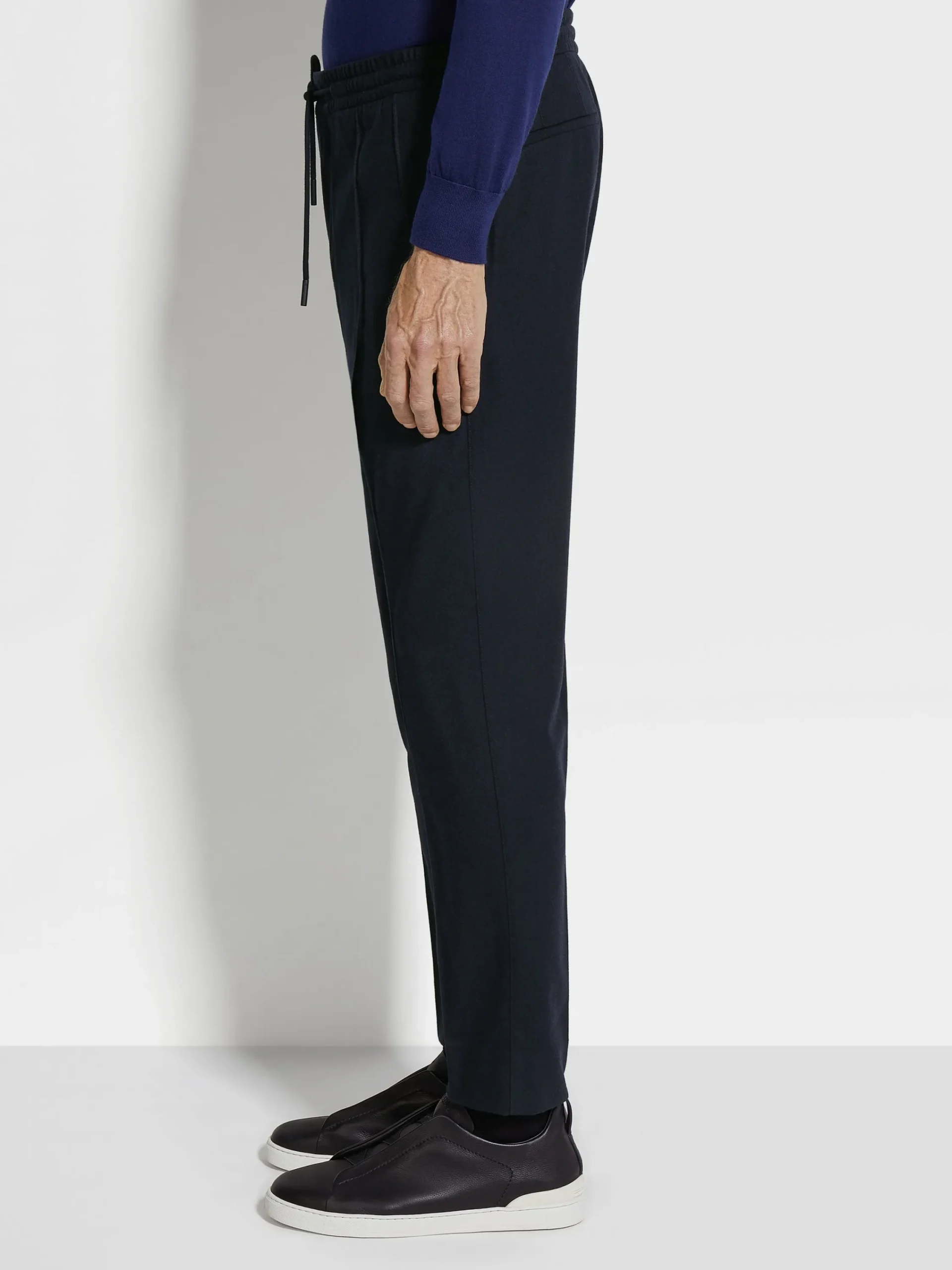 Joggers And Sweatshirts>ZEGNA Navy Blue 15milmil15 Wool Joggers NavyBlue
