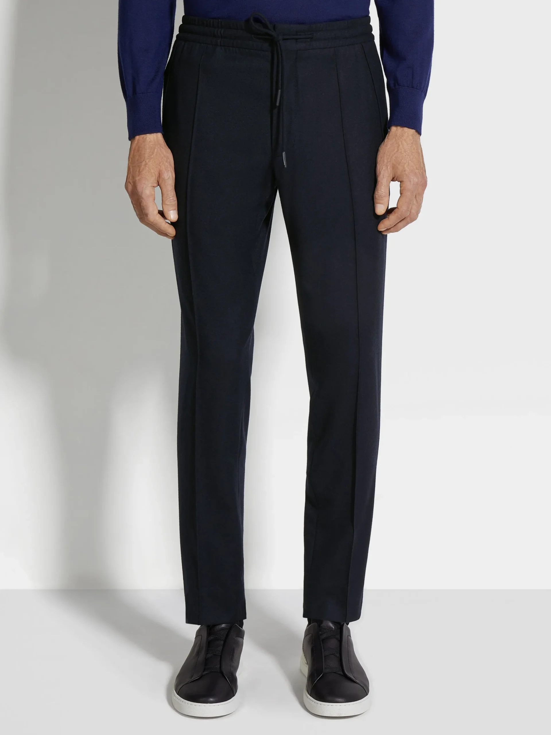 Joggers And Sweatshirts>ZEGNA Navy Blue 15milmil15 Wool Joggers NavyBlue