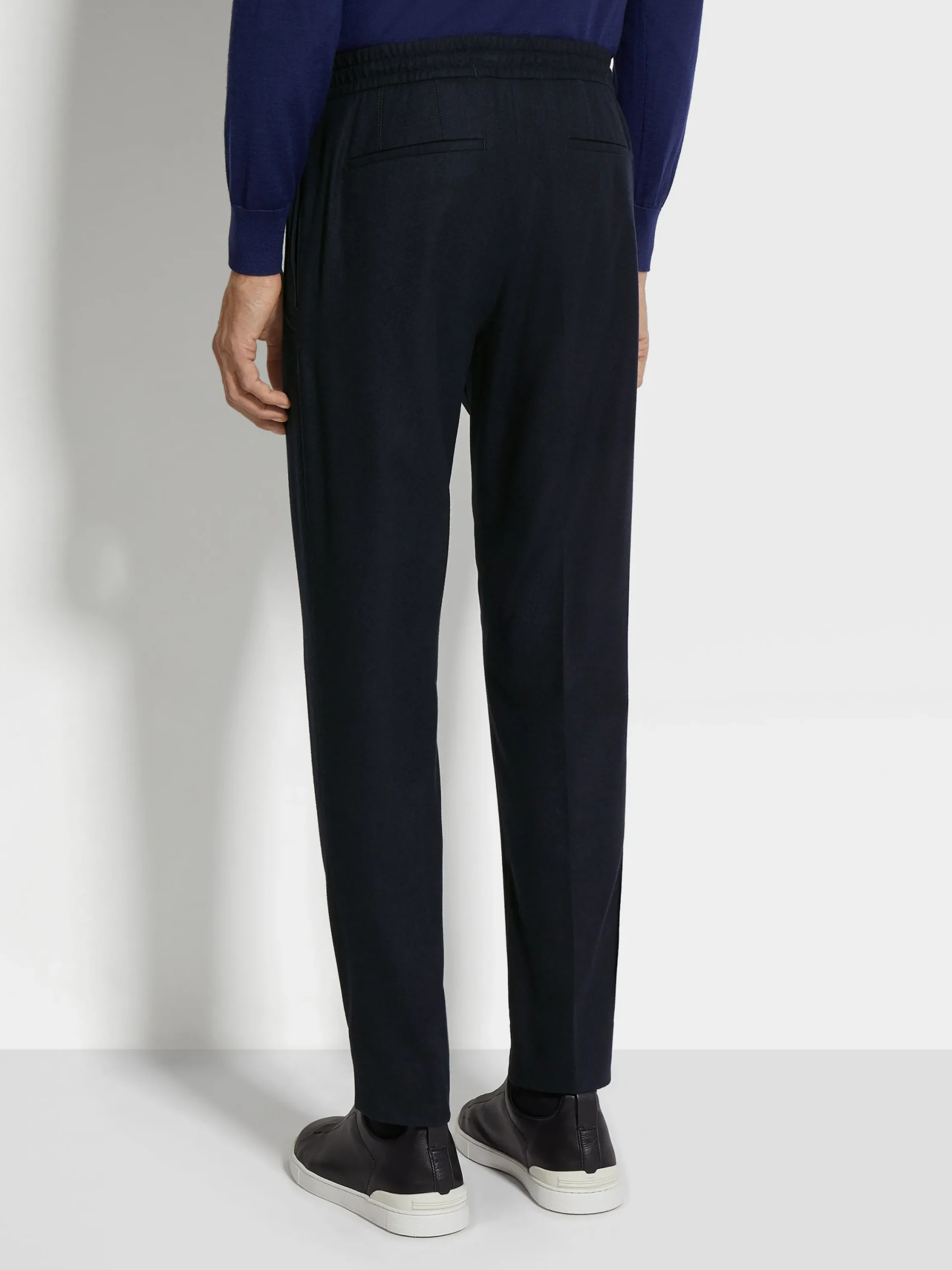 Joggers And Sweatshirts>ZEGNA Navy Blue 15milmil15 Wool Joggers NavyBlue
