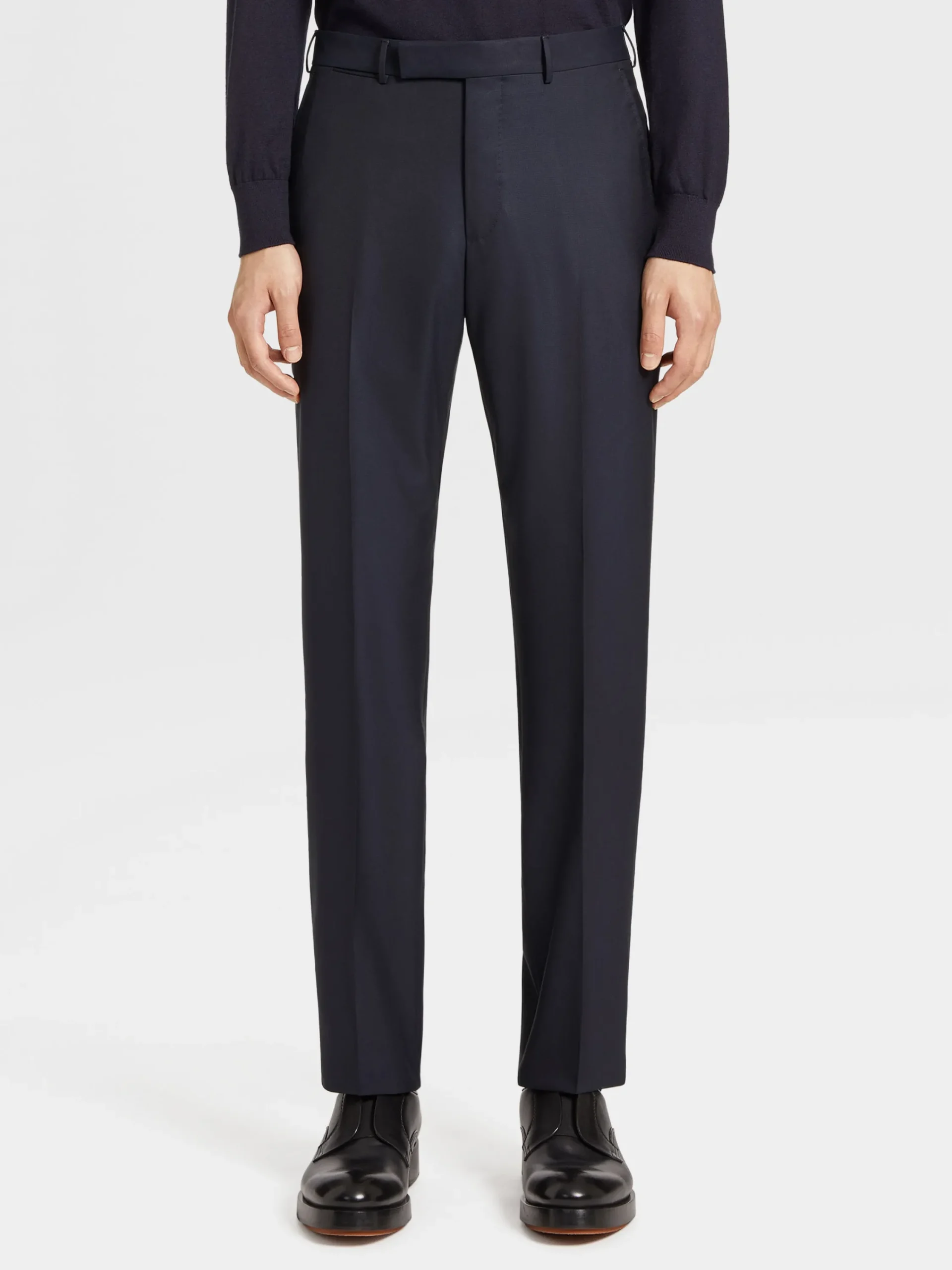 Pants>ZEGNA Navy Blue 15milmil15 Wool Pants NavyBlue