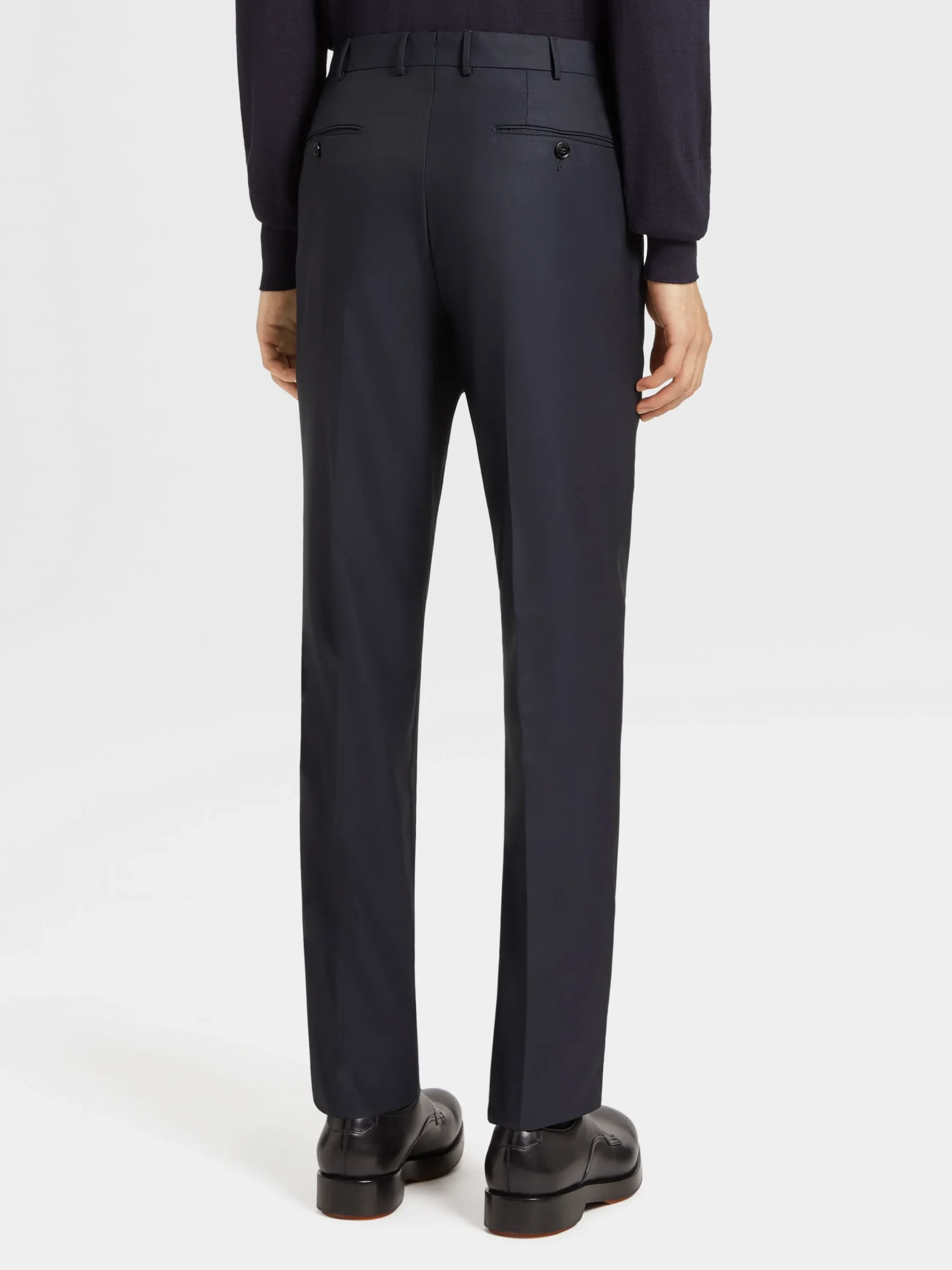 Pants>ZEGNA Navy Blue 15milmil15 Wool Pants NavyBlue