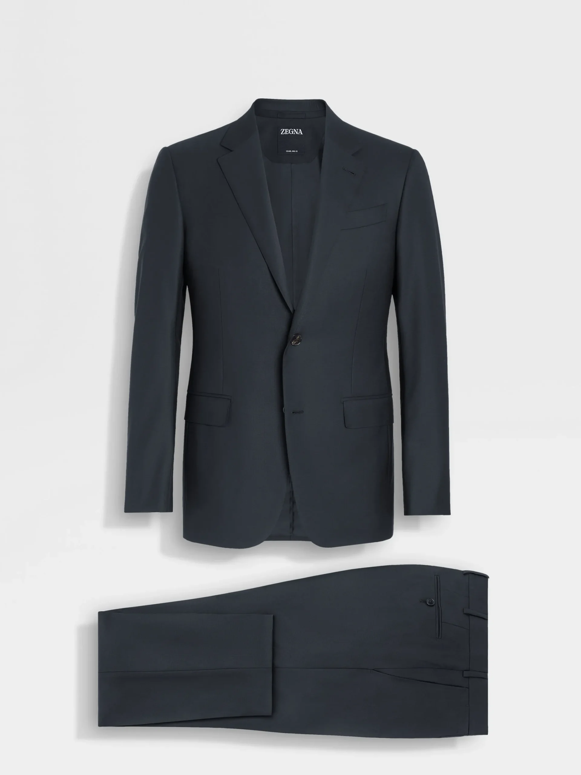Suits>ZEGNA Navy Blue 15milmil15 Wool Suit NavyBlue