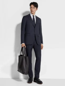 Suits>ZEGNA Navy Blue Oasi Cashmere Suit NavyBlue