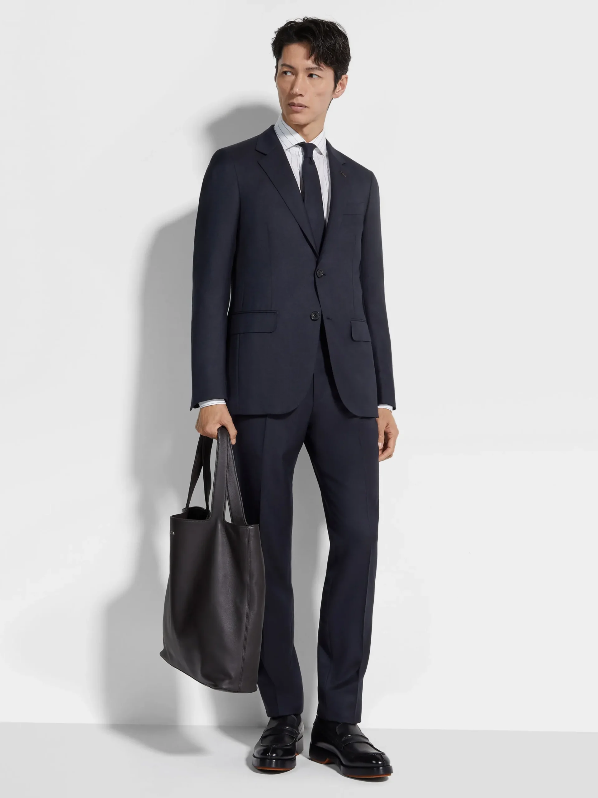 Suits>ZEGNA Navy Blue Oasi Cashmere Suit NavyBlue
