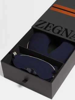 Small Gifts|Travel In Style>ZEGNA Navy Blue Oasi Cashmere Travel Set NavyBlue
