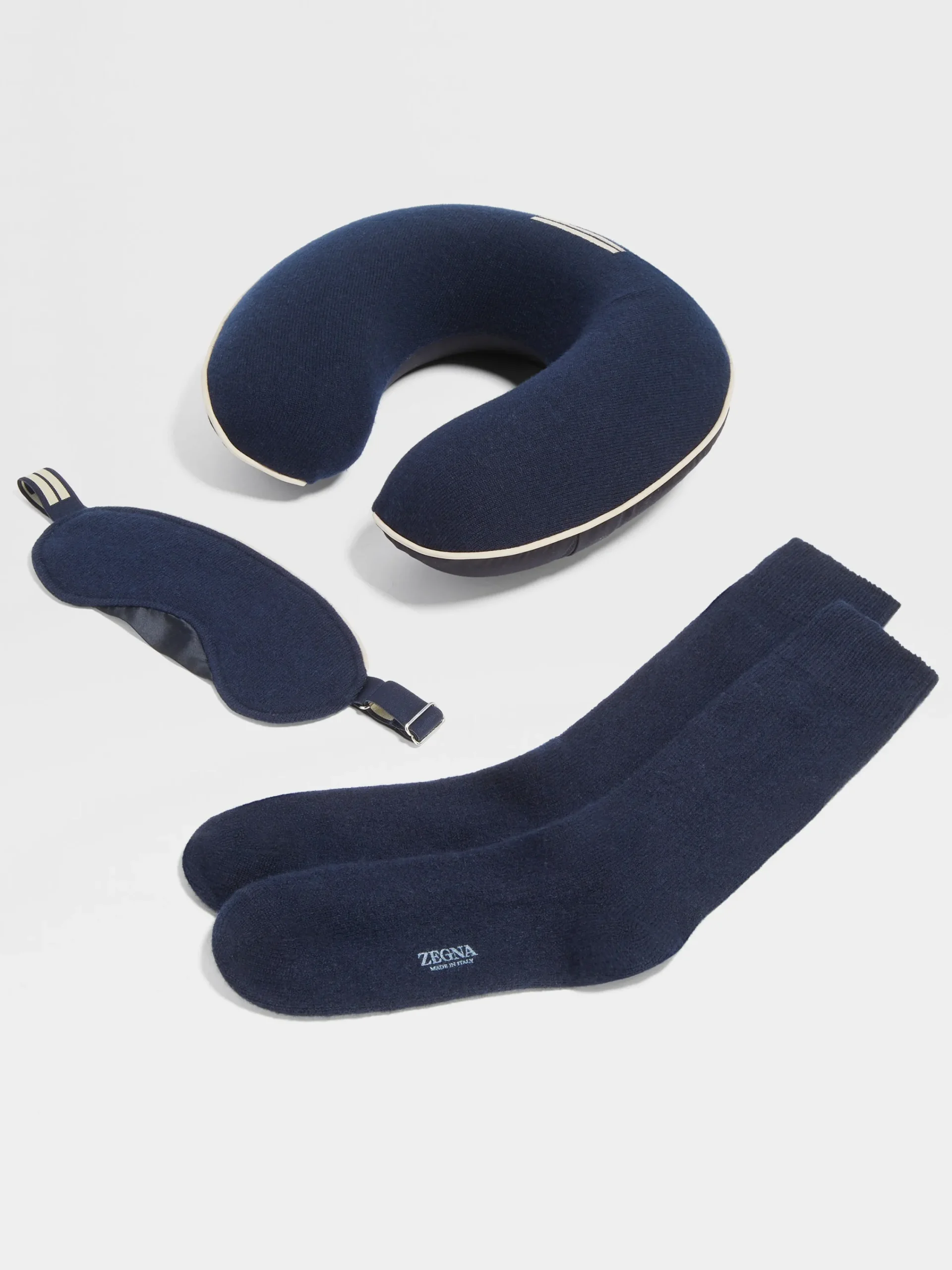 Small Gifts|Travel In Style>ZEGNA Navy Blue Oasi Cashmere Travel Set NavyBlue