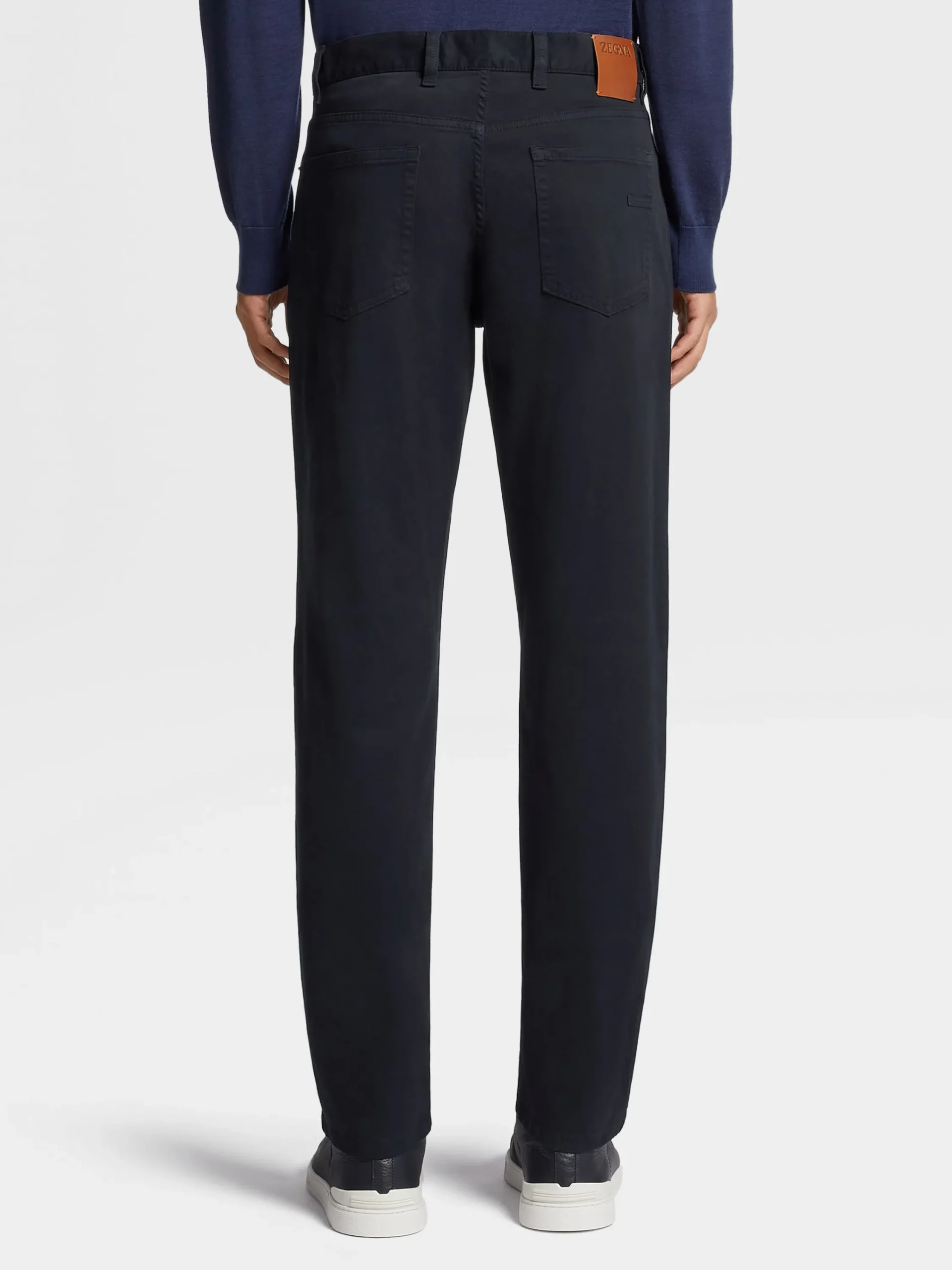 Jeans>ZEGNA Navy Blue Stretch Cotton Roccia Jeans NavyBlue