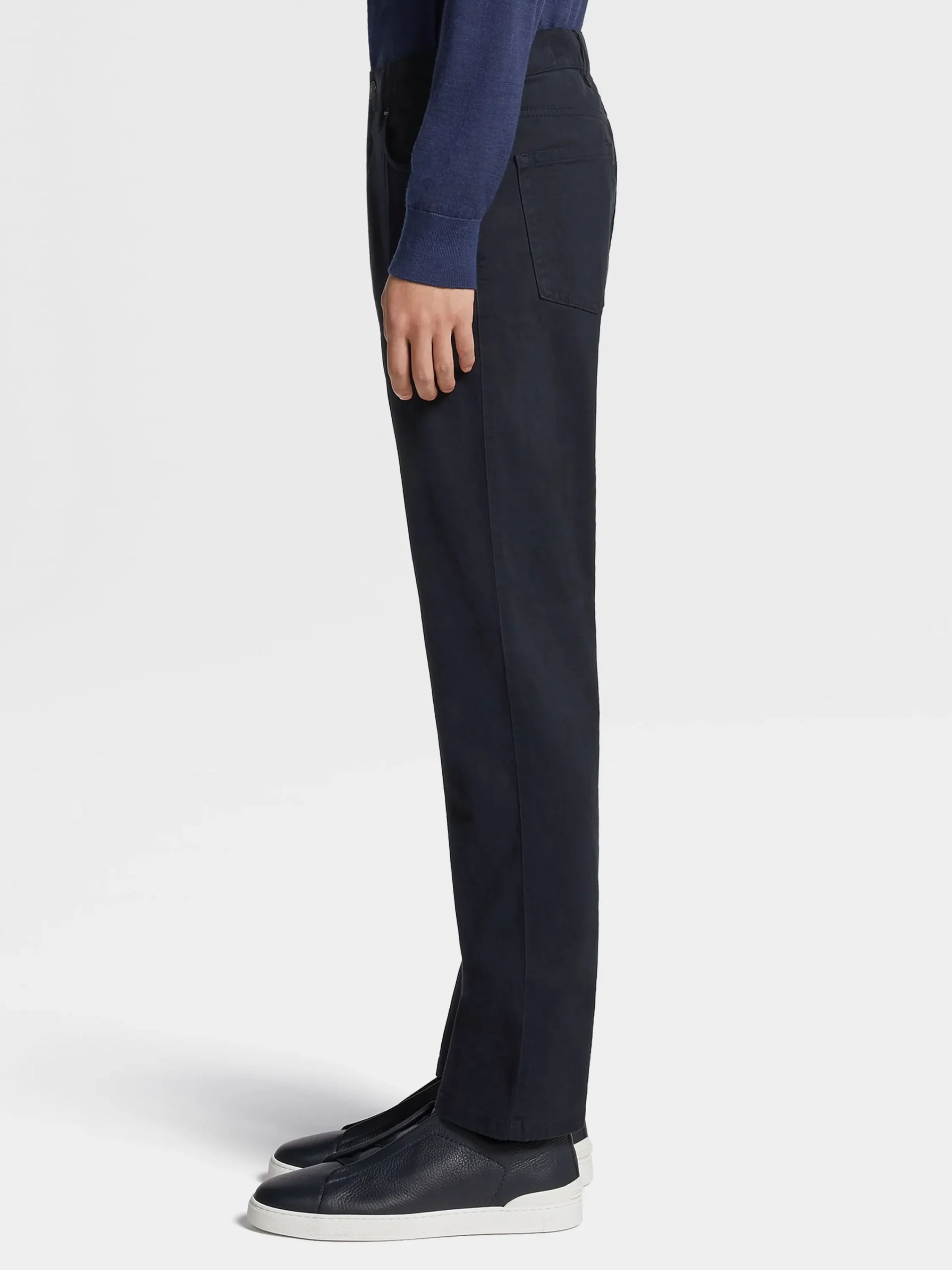 Jeans>ZEGNA Navy Blue Stretch Cotton Roccia Jeans NavyBlue