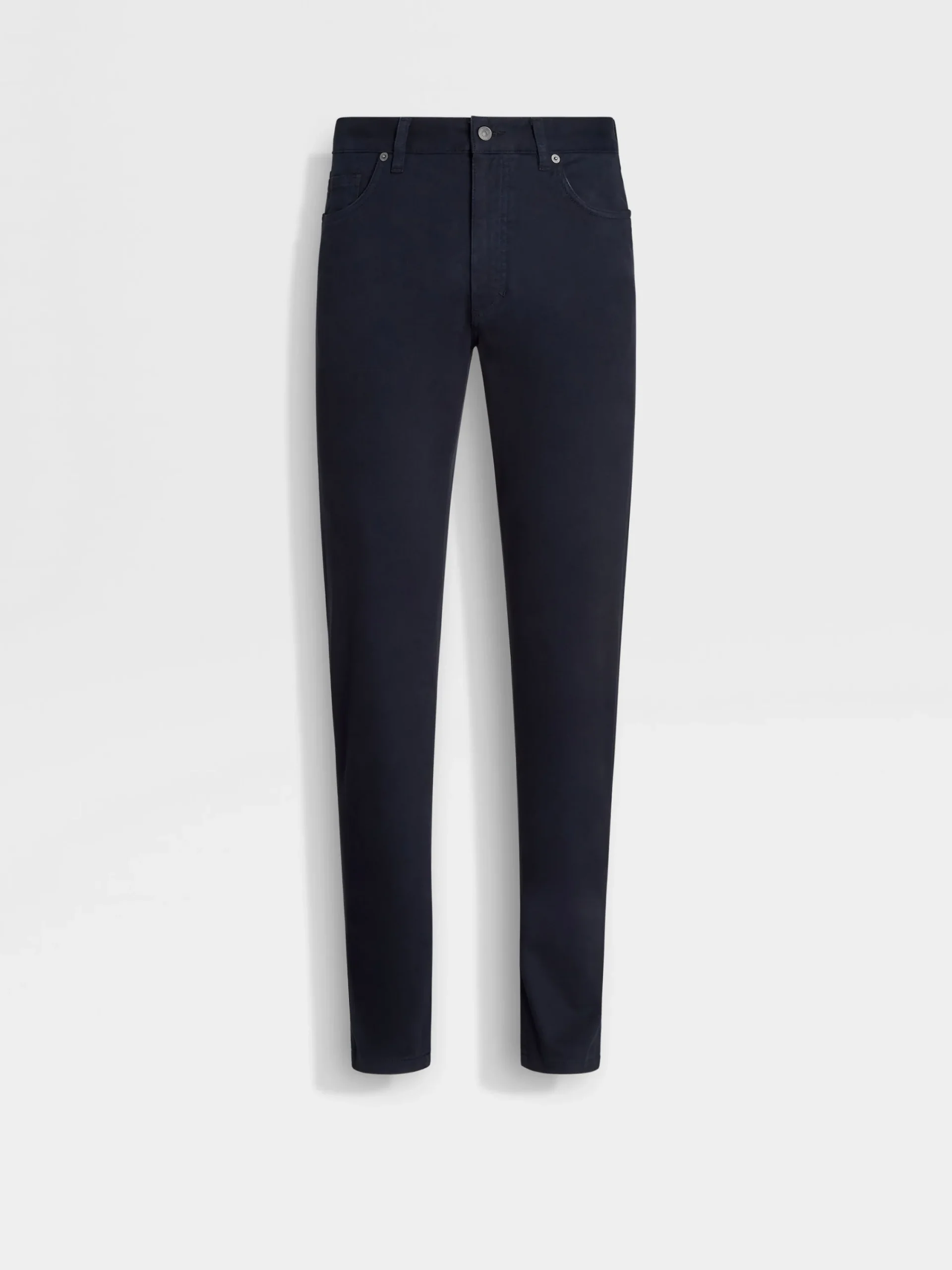 Jeans>ZEGNA Navy Blue Stretch Cotton Roccia Jeans NavyBlue