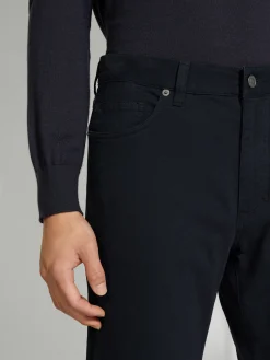 Jeans>ZEGNA Navy Blue Stretch Cotton Roccia Jeans NavyBlue