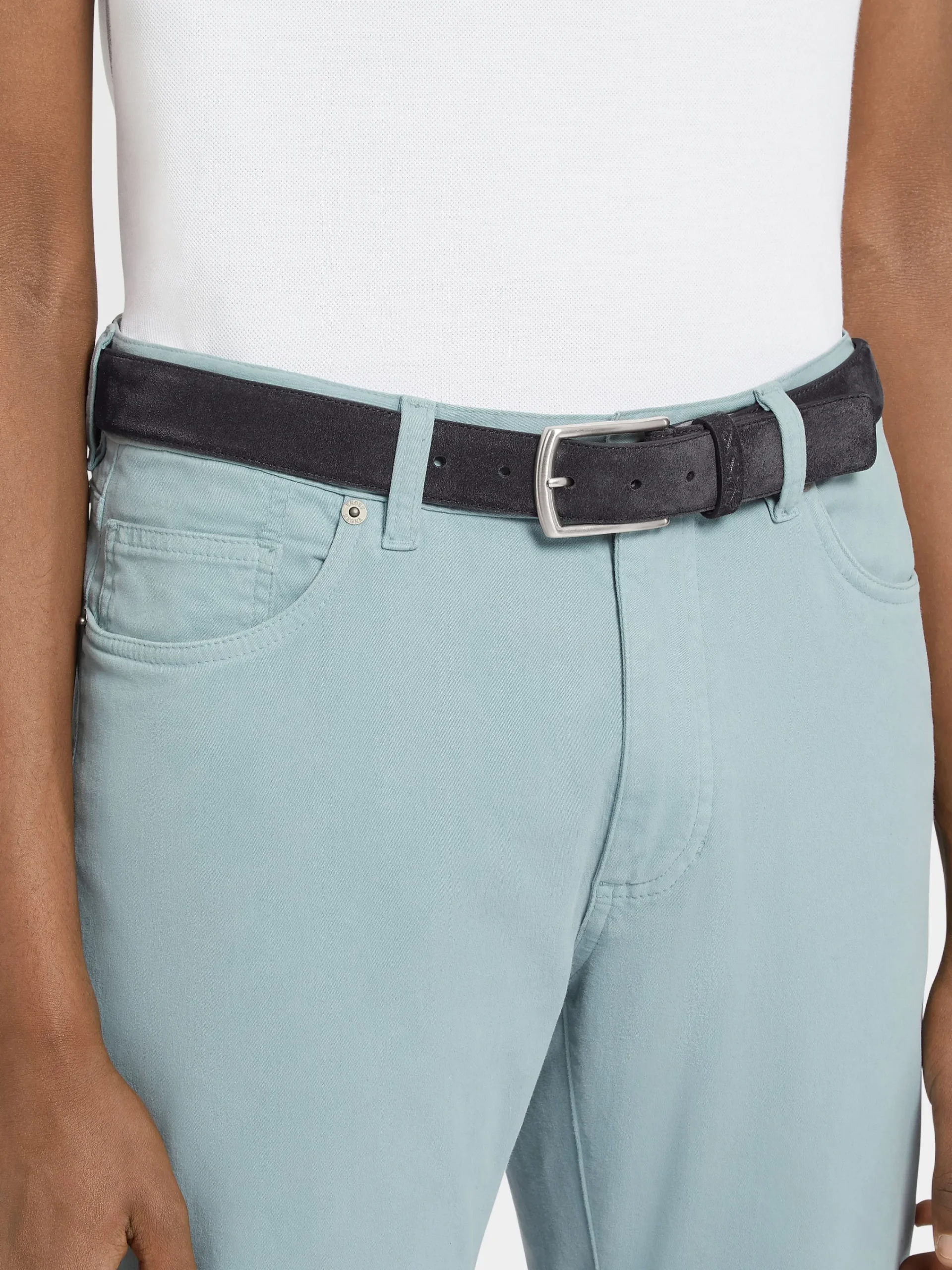 Belts>ZEGNA Navy Blue Suede Belt NavyBlue