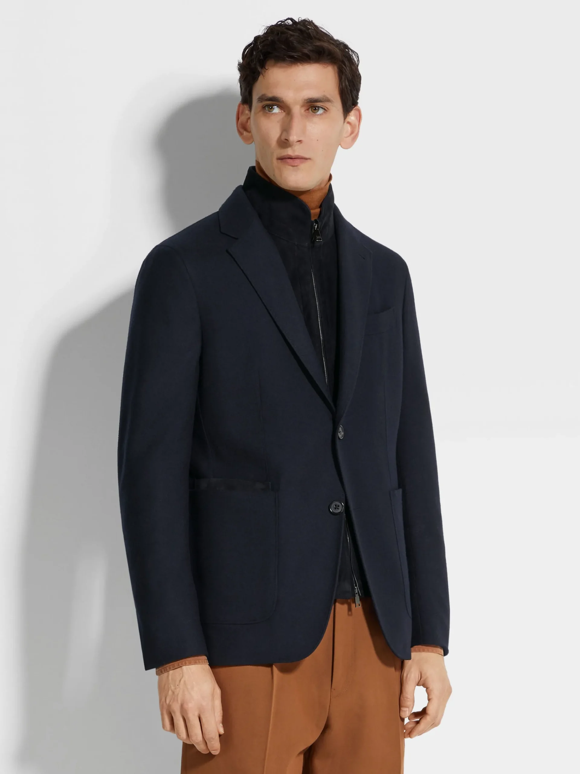 Blazers>ZEGNA Navy Blue Trofeo™ Cashmere Jacket NavyBlue