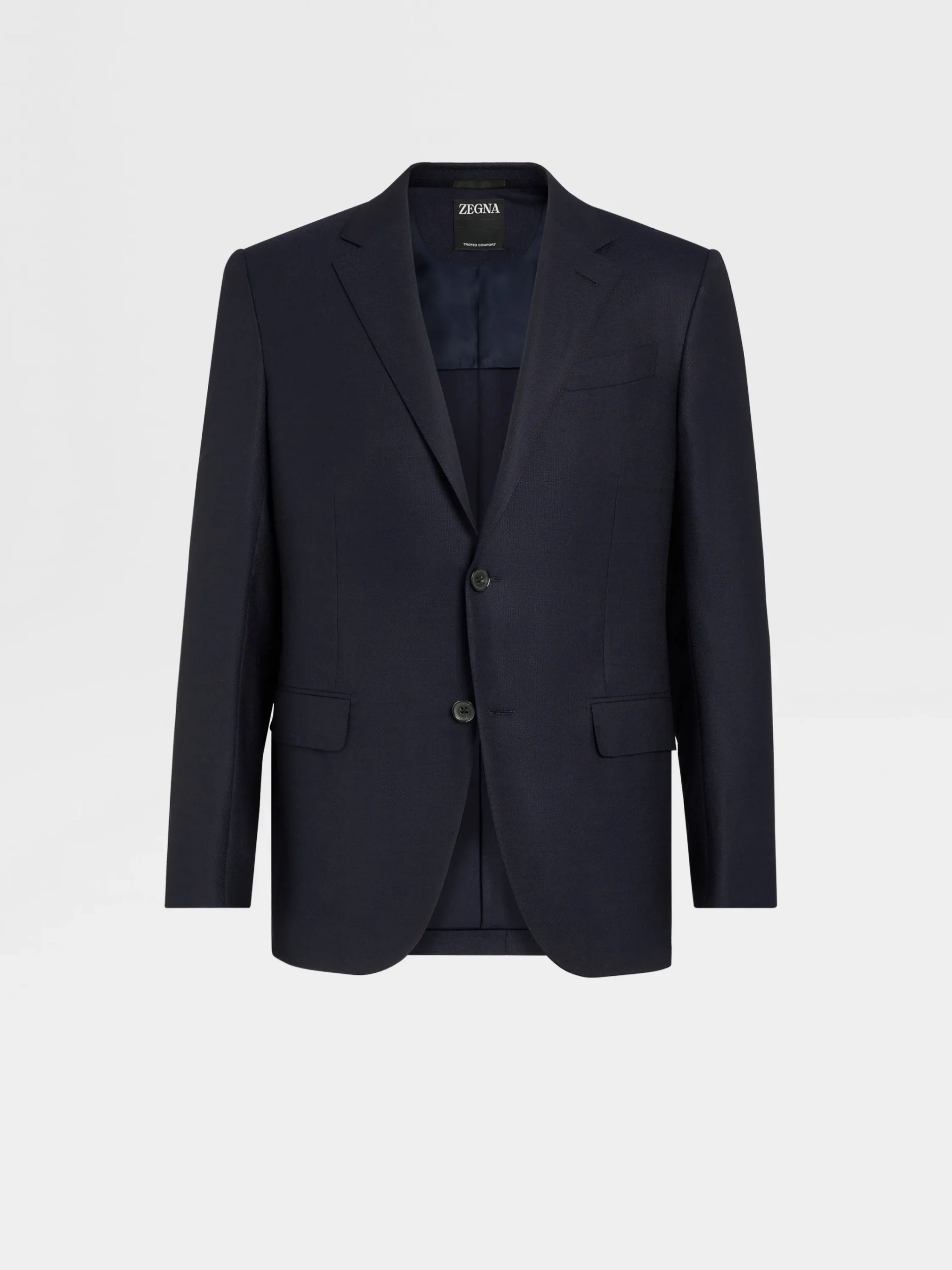 Blazers>ZEGNA Navy Blue Trofeo™ Comfort Stretch Wool and Silk Jacket NavyBlue