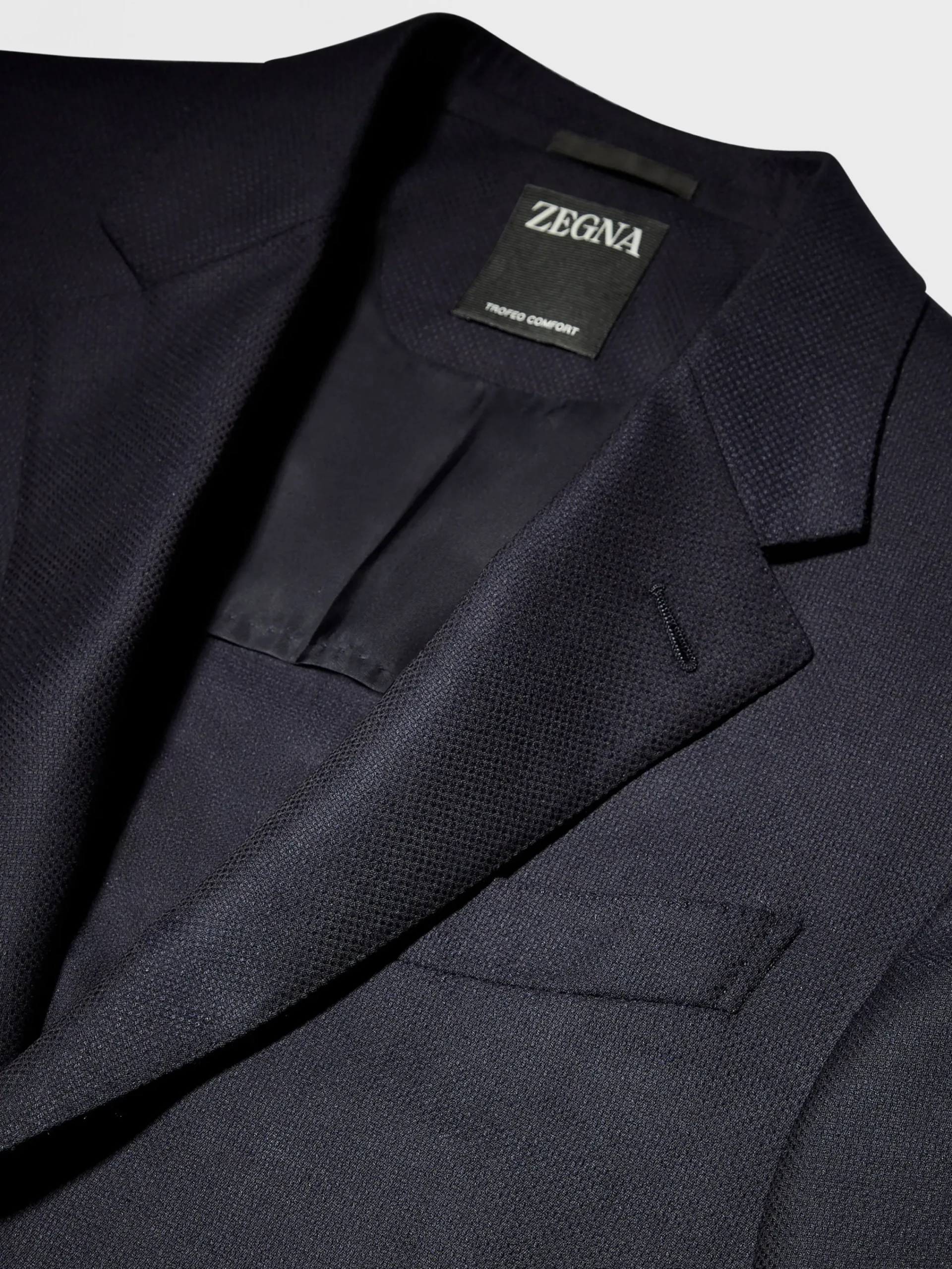 Blazers>ZEGNA Navy Blue Trofeo™ Comfort Stretch Wool and Silk Jacket NavyBlue
