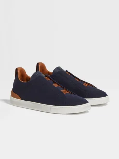 Sneakers>ZEGNA Navy Blue #UseTheExisting™ Triple Stitch™ Sneakers NavyBlue