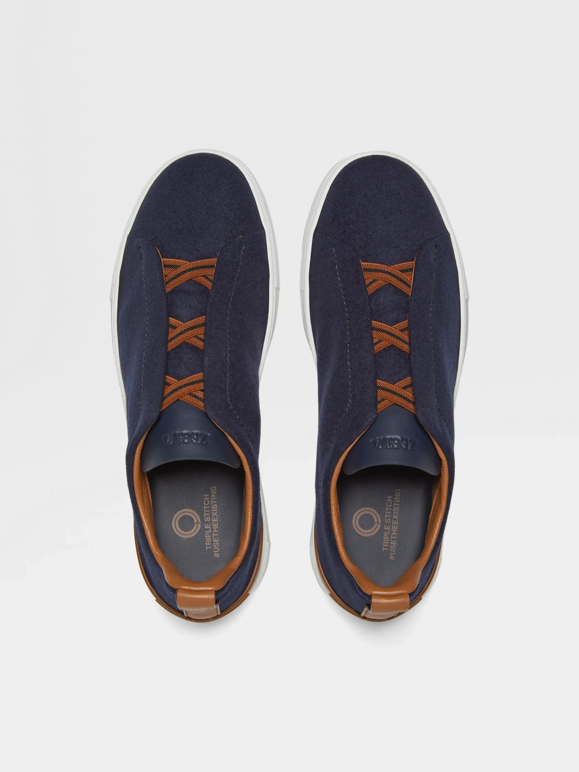 Sneakers>ZEGNA Navy Blue #UseTheExisting™ Triple Stitch™ Sneakers NavyBlue