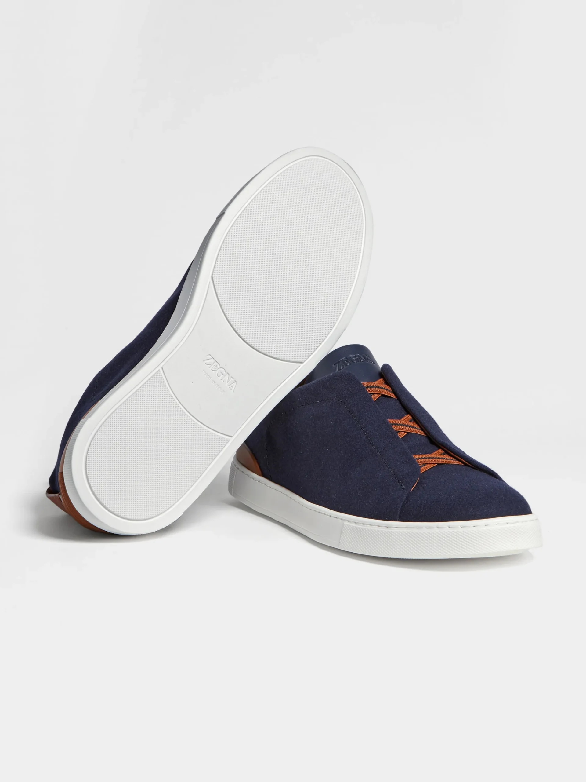 Sneakers>ZEGNA Navy Blue #UseTheExisting™ Triple Stitch™ Sneakers NavyBlue