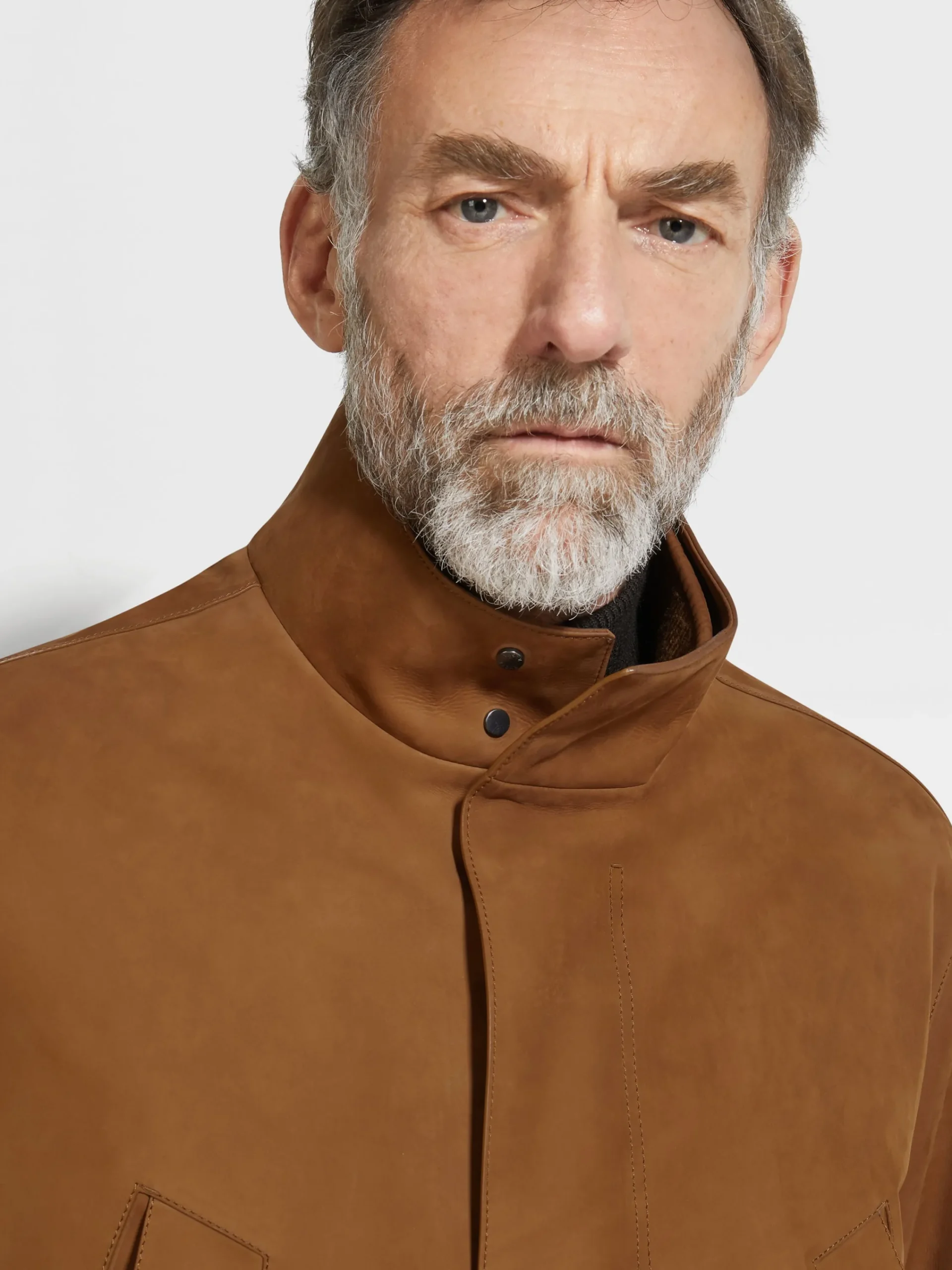 Jackets And Coats>ZEGNA Nubuck Car Coat DarkFoliage
