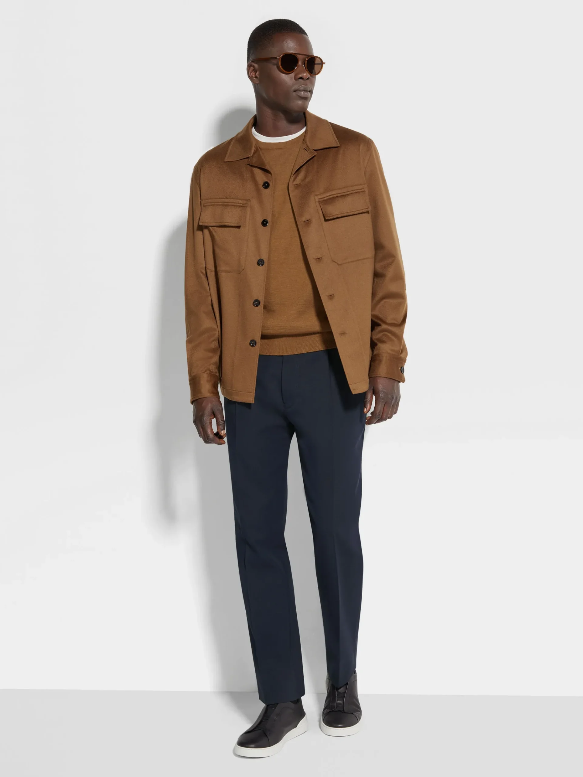 Overshirts And Chore Jackets>ZEGNA Oasi Cashmere Alba Overshirt DarkFoliage