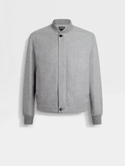 Jackets And Coats>ZEGNA Oasi Cashmere Elements Bomber GreyMélange