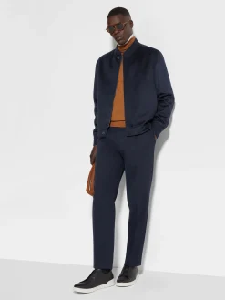Jackets And Coats>ZEGNA Oasi Cashmere Elements Bomber NavyBlue