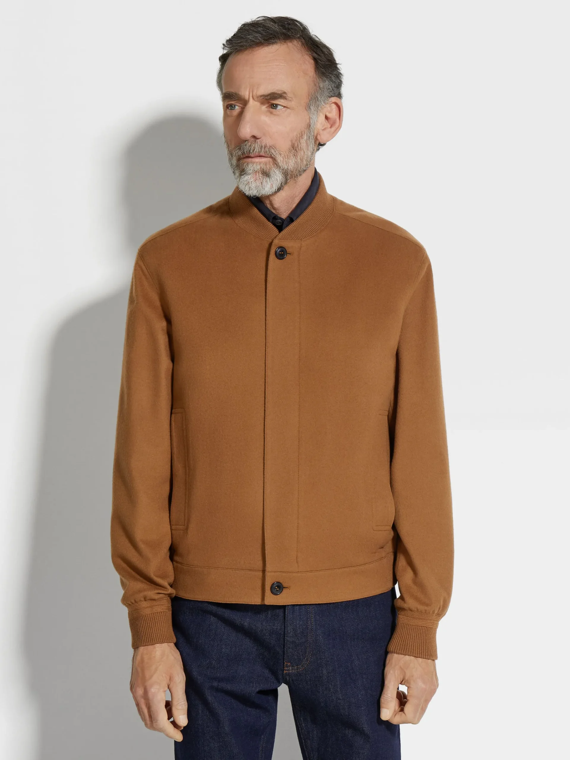 Jackets And Coats>ZEGNA Oasi Cashmere Elements Bomber DarkFoliage