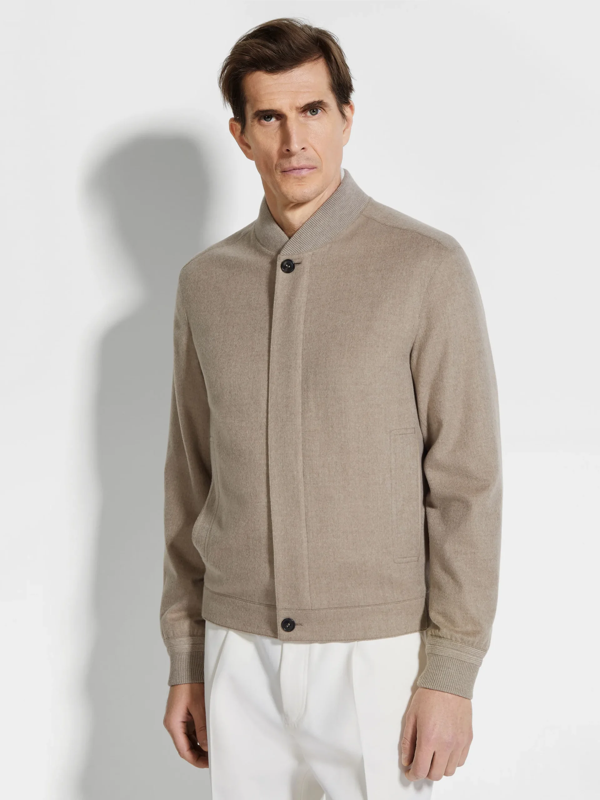 Jackets And Coats>ZEGNA Oasi Cashmere Elements Bomber LightTaupe