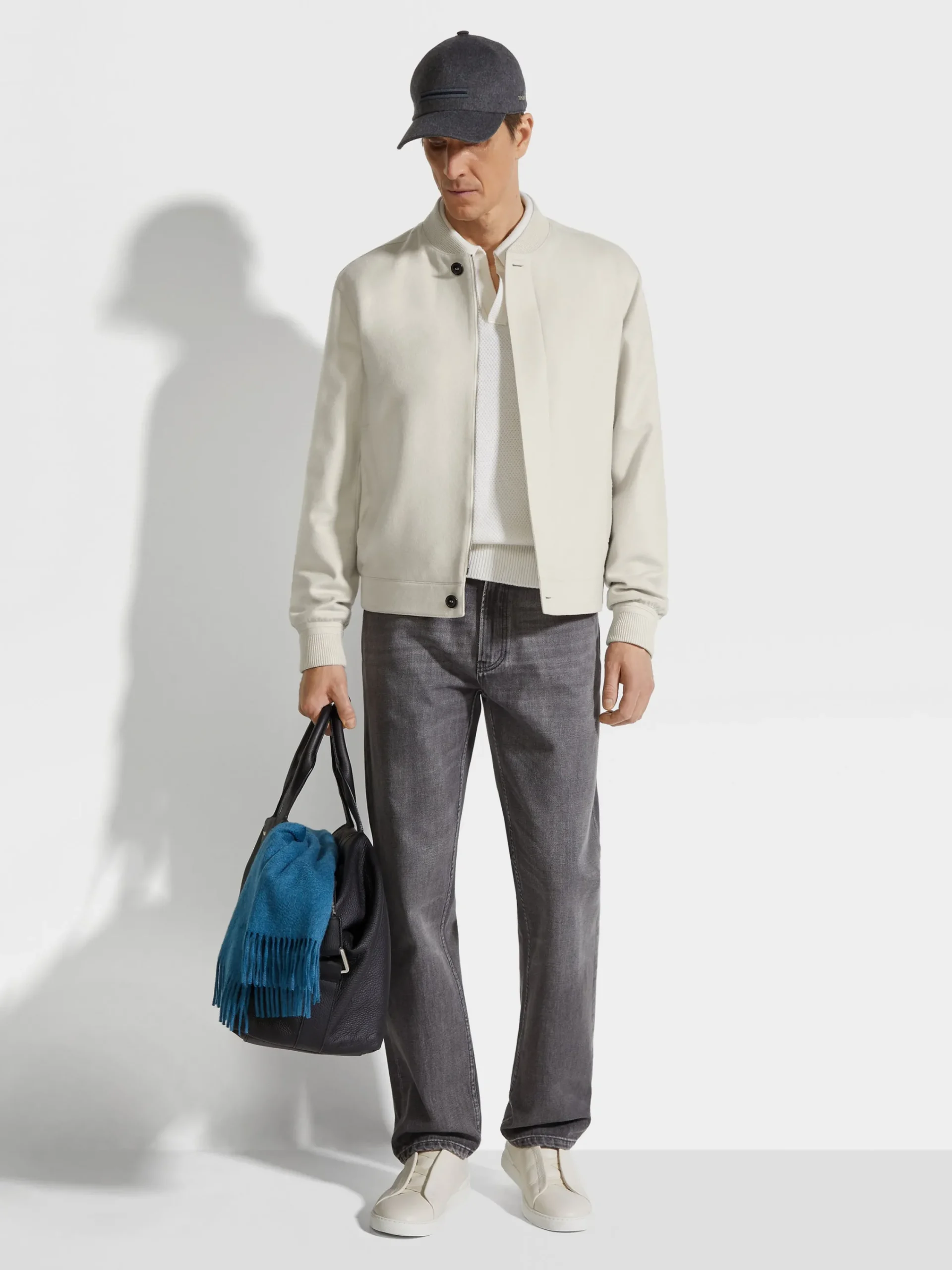 Jackets And Coats>ZEGNA Oasi Cashmere Elements Bomber White