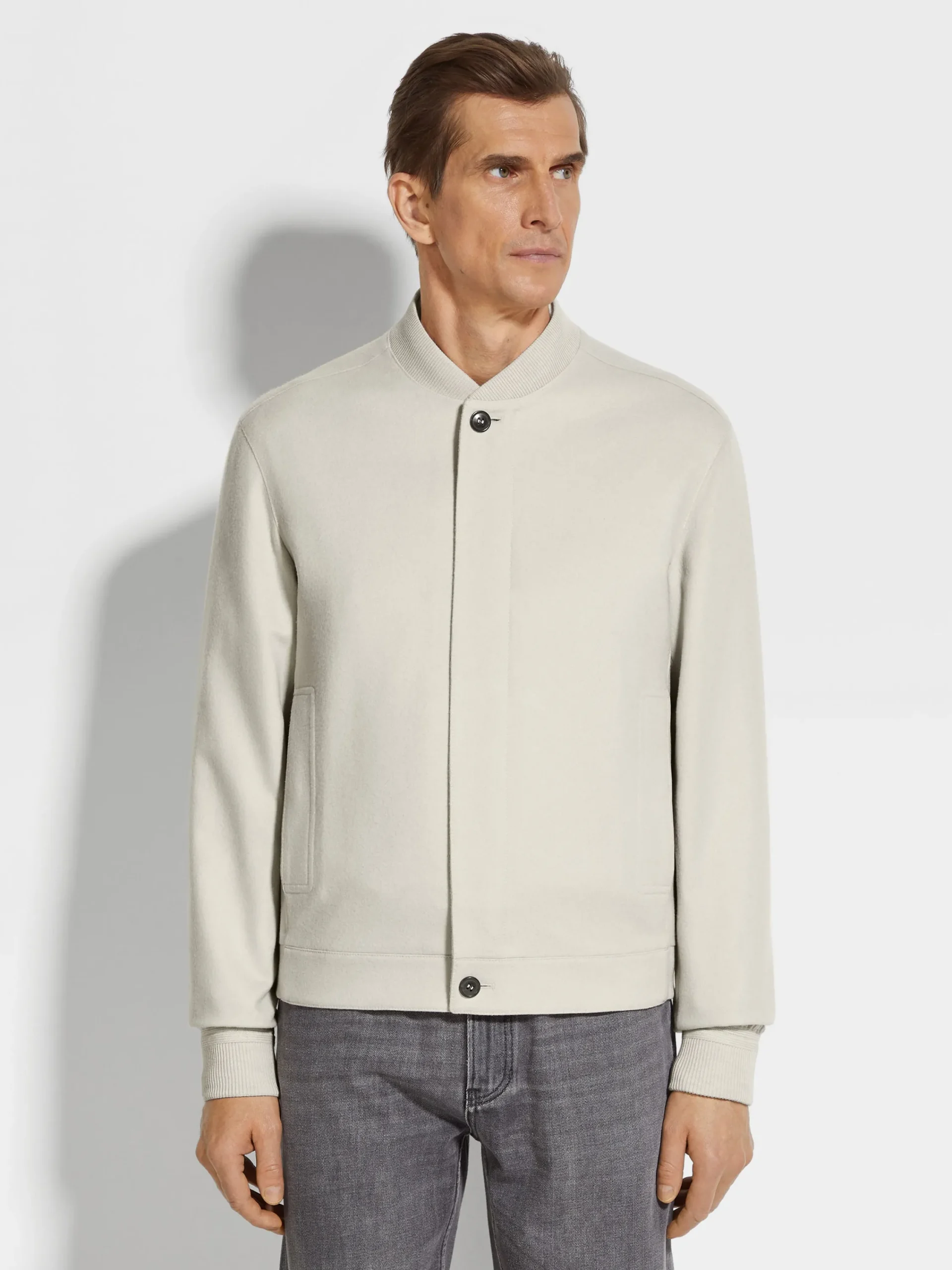 Jackets And Coats>ZEGNA Oasi Cashmere Elements Bomber White