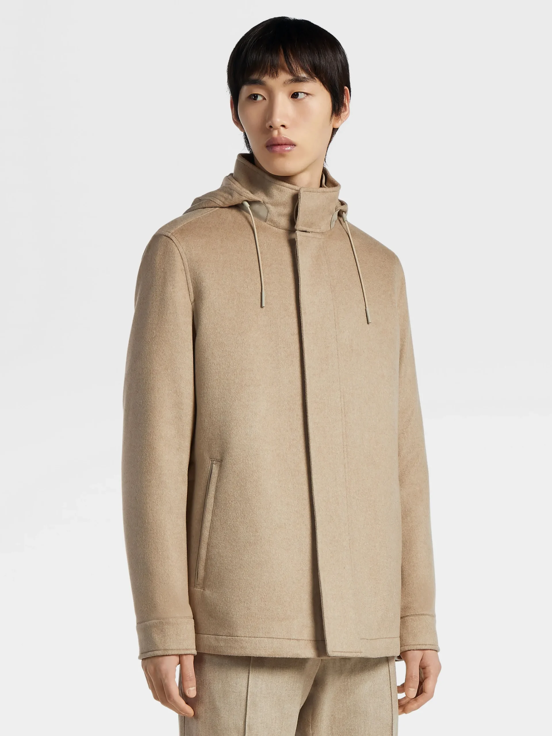 Jackets And Coats>ZEGNA Oasi Cashmere Elements Cima Overjacket LightTaupe