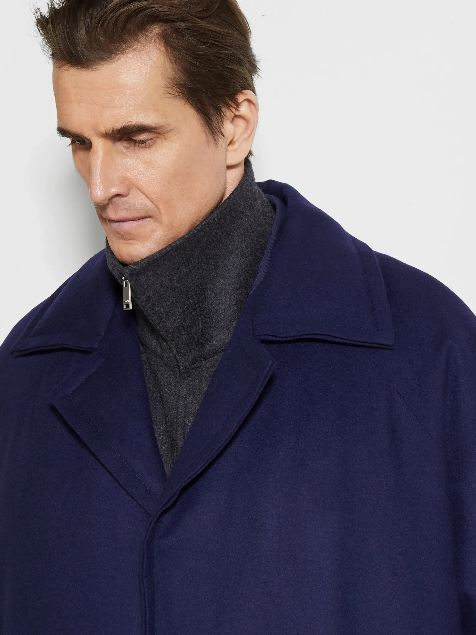 Jackets And Coats>ZEGNA Oasi Cashmere Elements Coat InkBlue