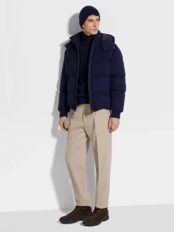 Travel In Style|Down Jackets>ZEGNA Oasi Cashmere Elements Ghiaccio Blouson InkBlue