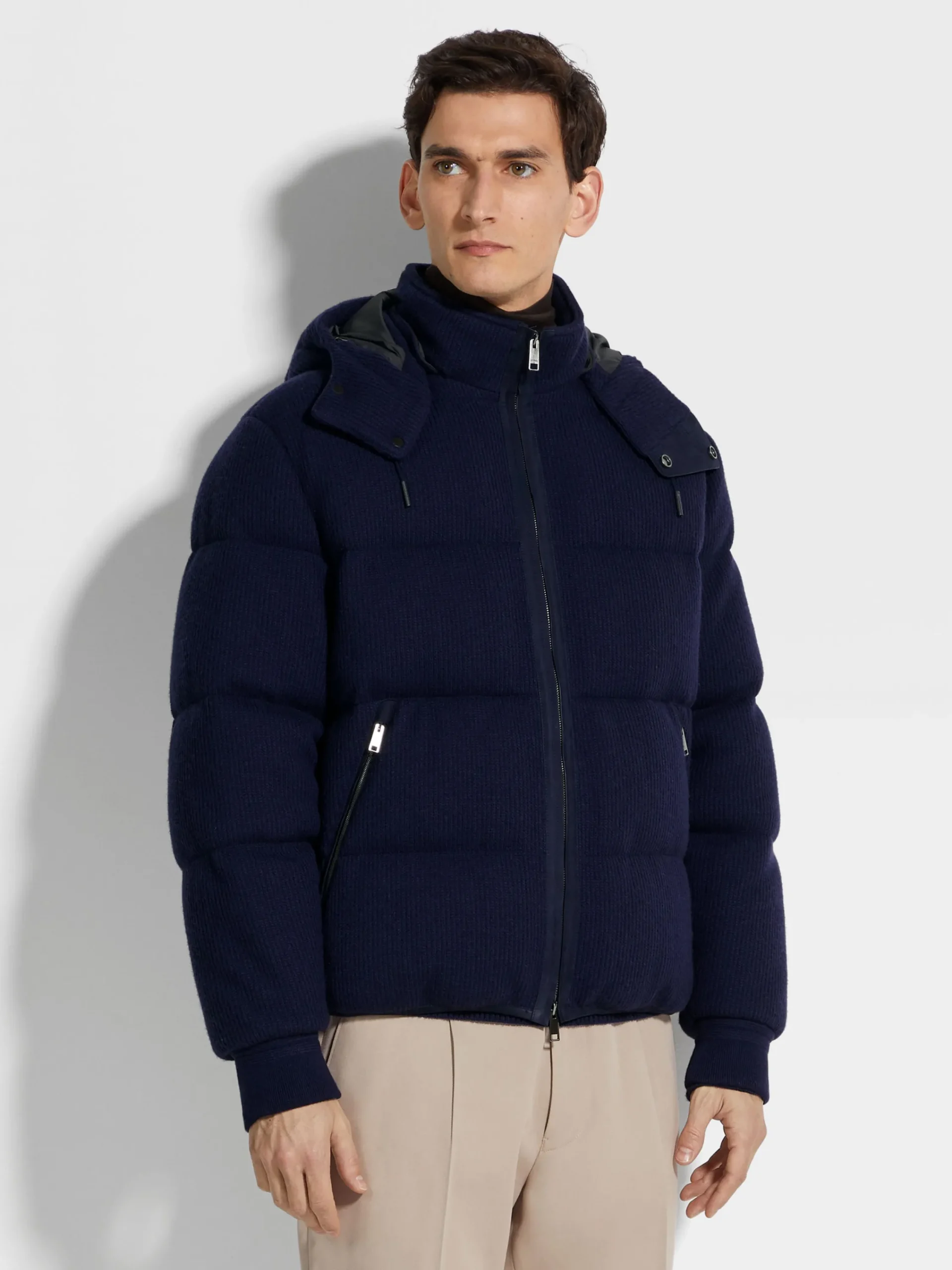 Travel In Style|Down Jackets>ZEGNA Oasi Cashmere Elements Ghiaccio Blouson InkBlue