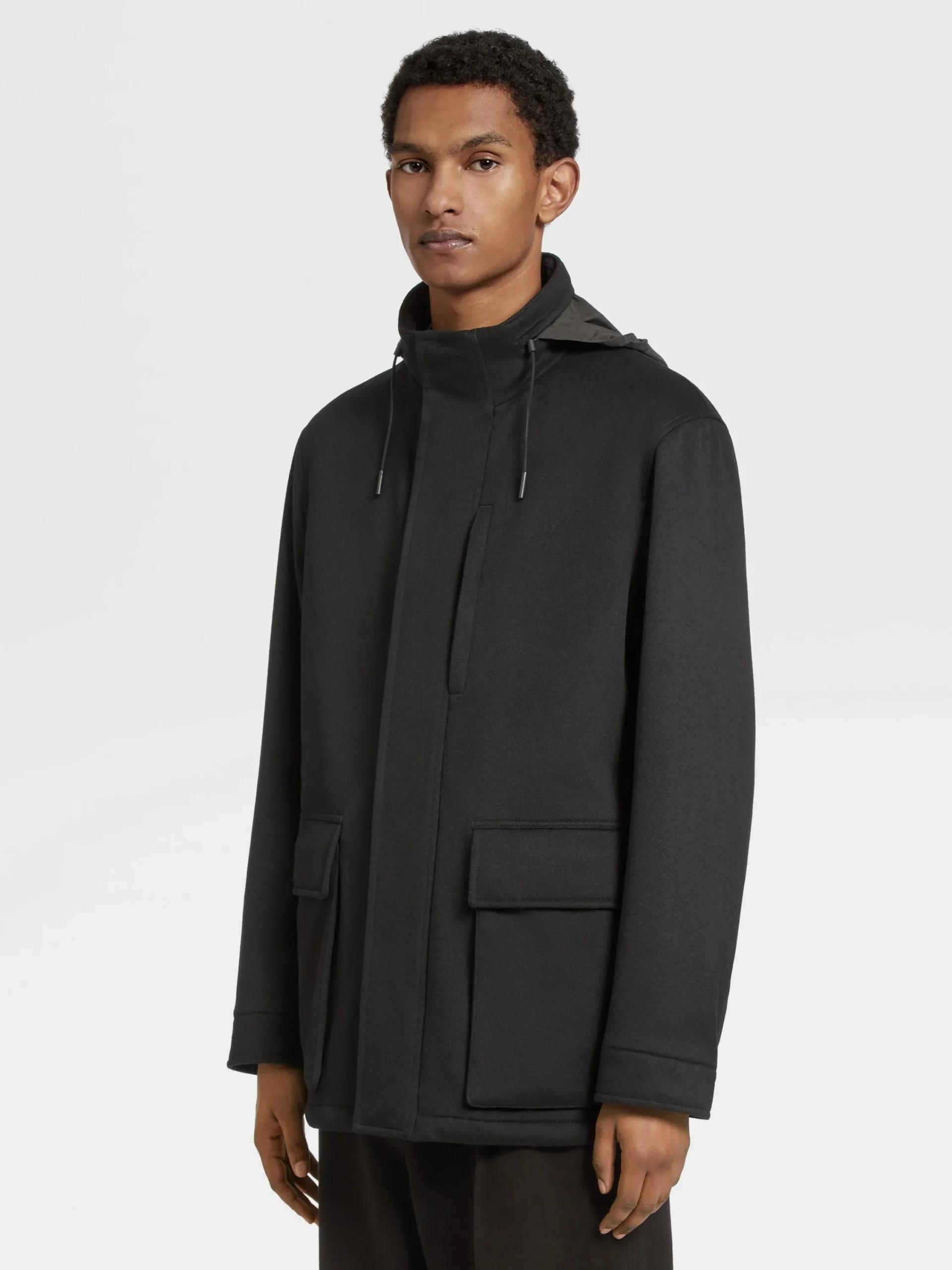 Jackets And Coats>ZEGNA Oasi Cashmere Elements Vetta Overjacket Black