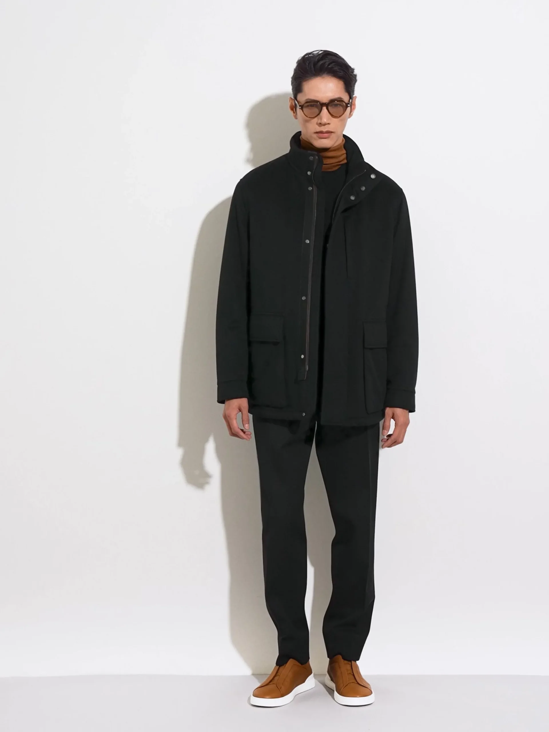 Jackets And Coats>ZEGNA Oasi Cashmere Elements Vetta Overjacket Black