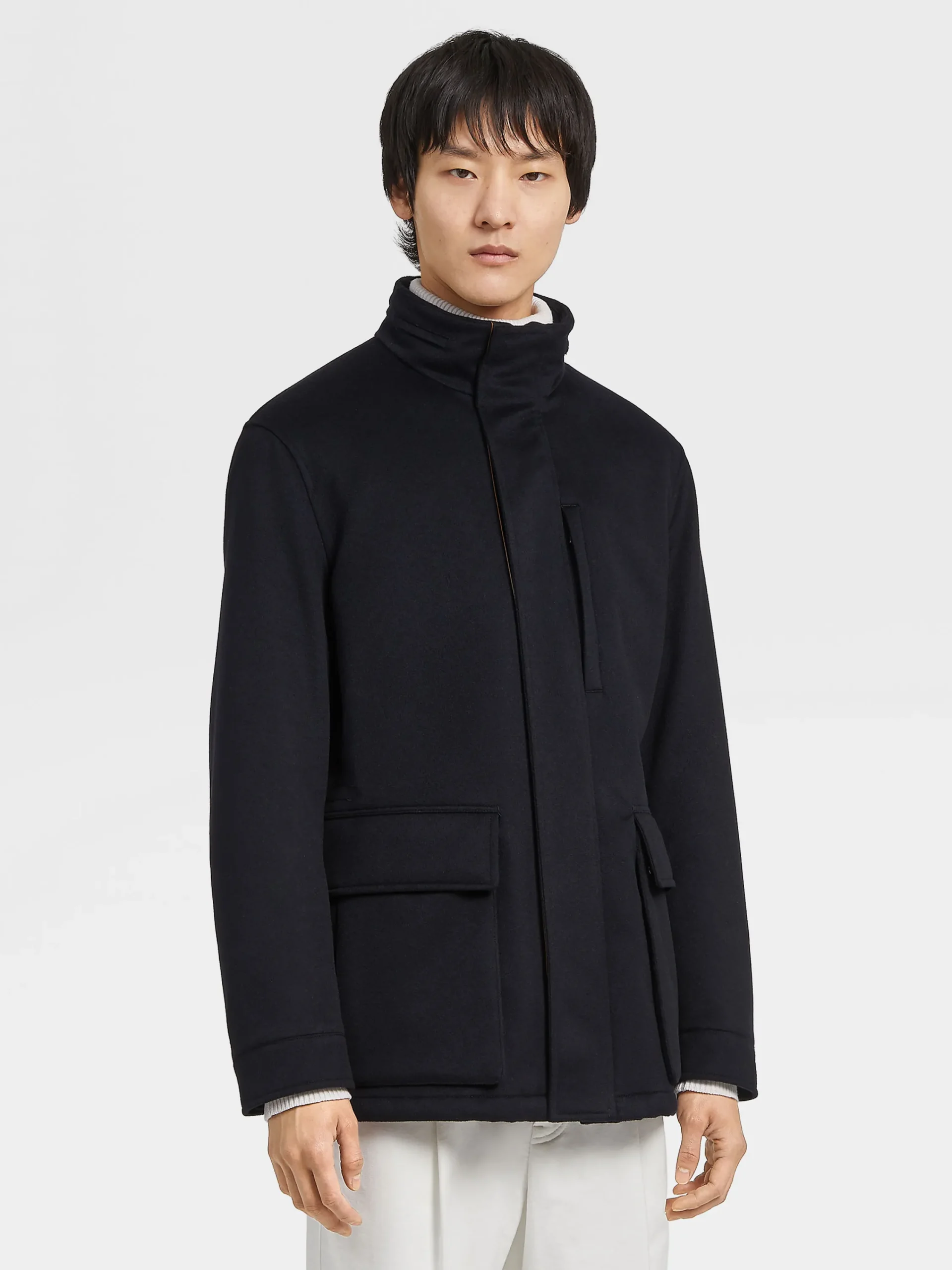 Jackets And Coats>ZEGNA Oasi Cashmere Elements Vetta Overjacket NavyBlue