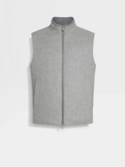 Down Jackets|Jackets And Coats>ZEGNA Oasi Cashmere Elements Vest GreyMélange