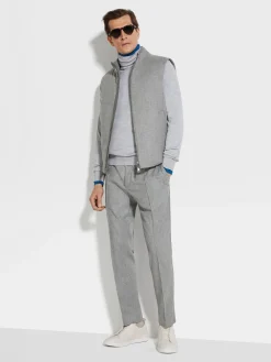 Down Jackets|Jackets And Coats>ZEGNA Oasi Cashmere Elements Vest GreyMélange