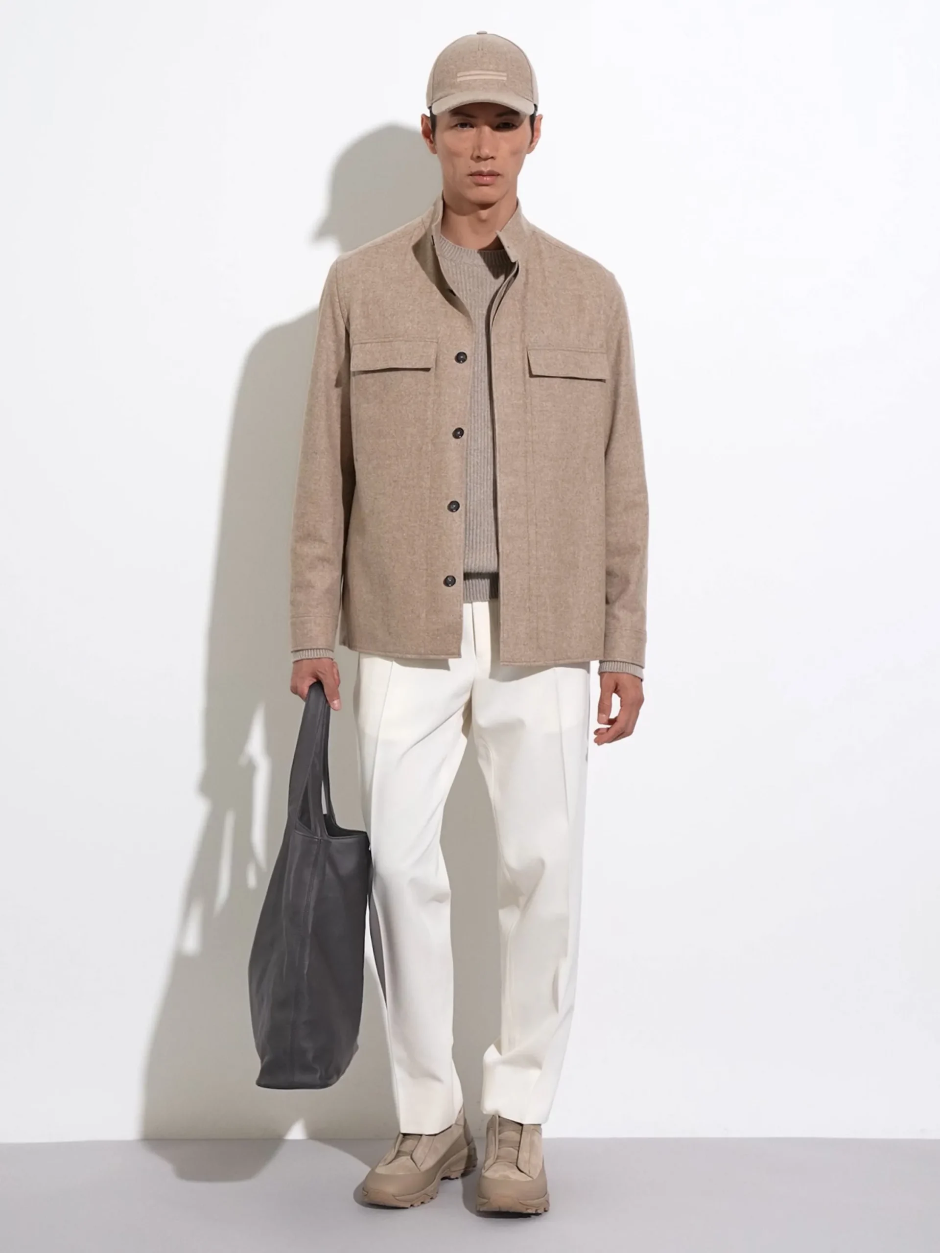 Travel In Style|Overshirts And Chore Jackets>ZEGNA Oasi Cashmere Overshirt LightTaupeMultimélange