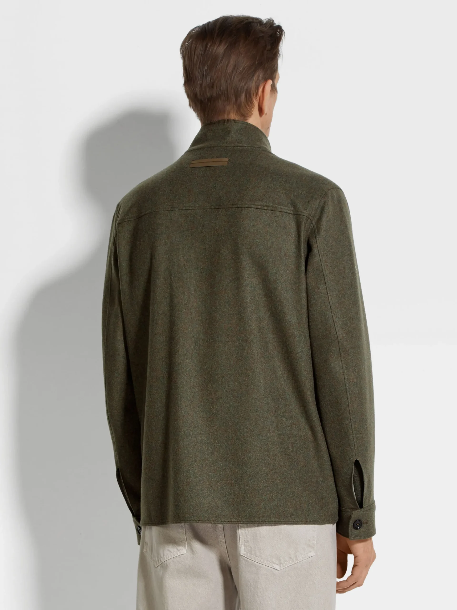 Travel In Style|Overshirts And Chore Jackets>ZEGNA Oasi Cashmere Overshirt ArmyGreenMultimélange