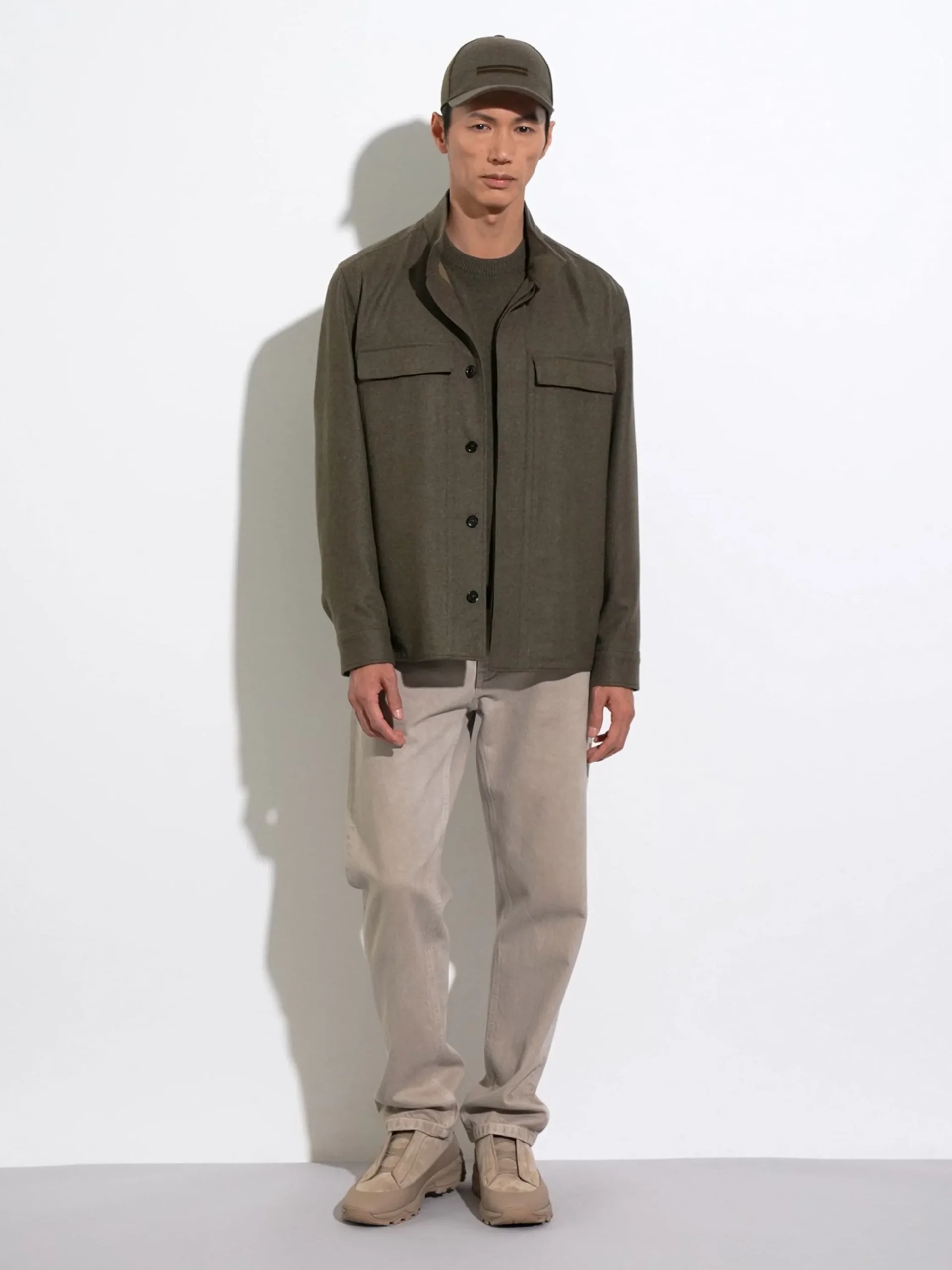 Travel In Style|Overshirts And Chore Jackets>ZEGNA Oasi Cashmere Overshirt ArmyGreenMultimélange