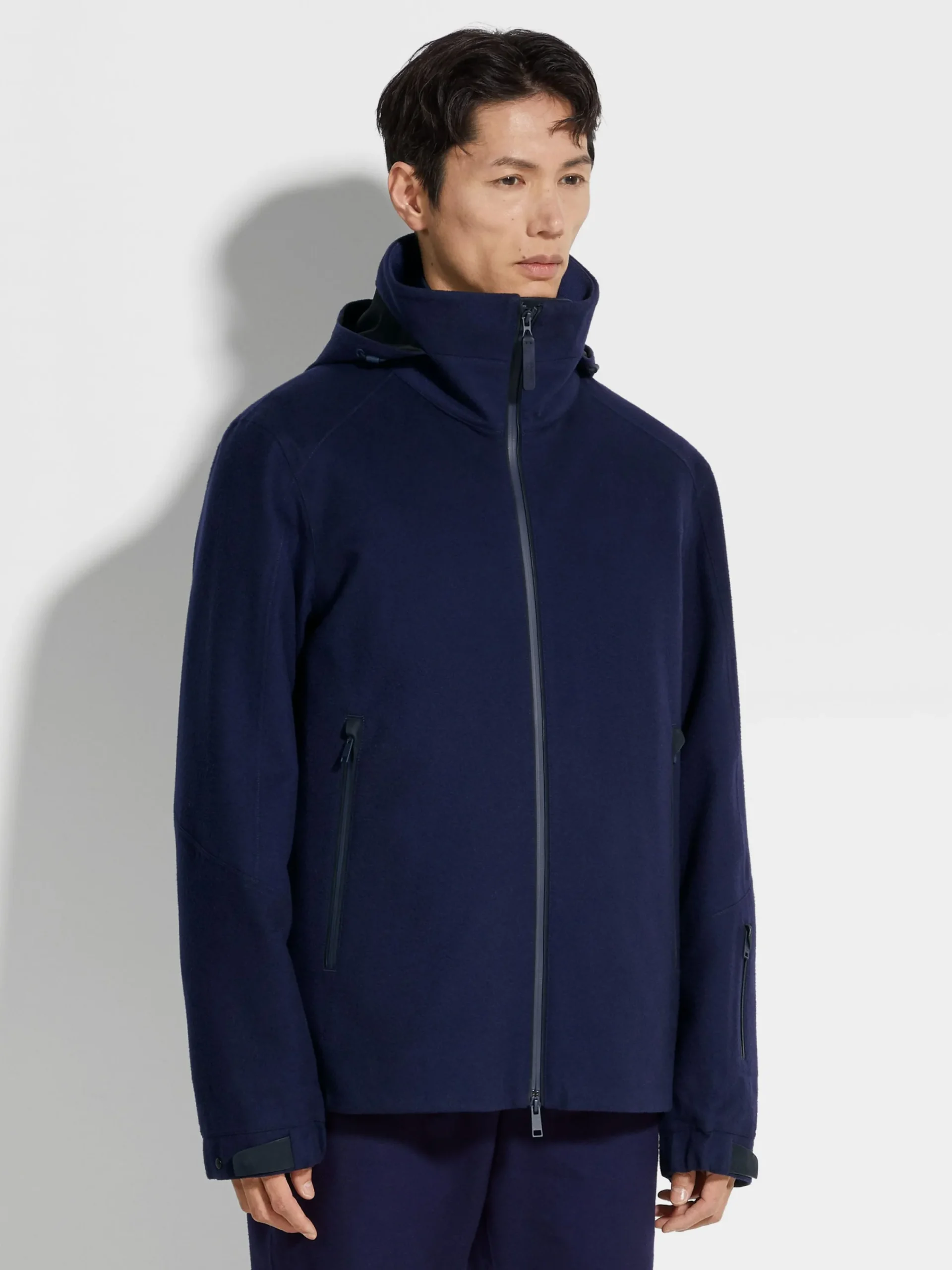 Travel In Style|Jackets And Coats>ZEGNA Oasi Cashmere Ski Jacket InkBlue