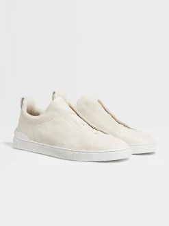 Resort Essentials|Sneakers>ZEGNA Off White Deerskin Triple Stitch™ Sneakers OffWhite