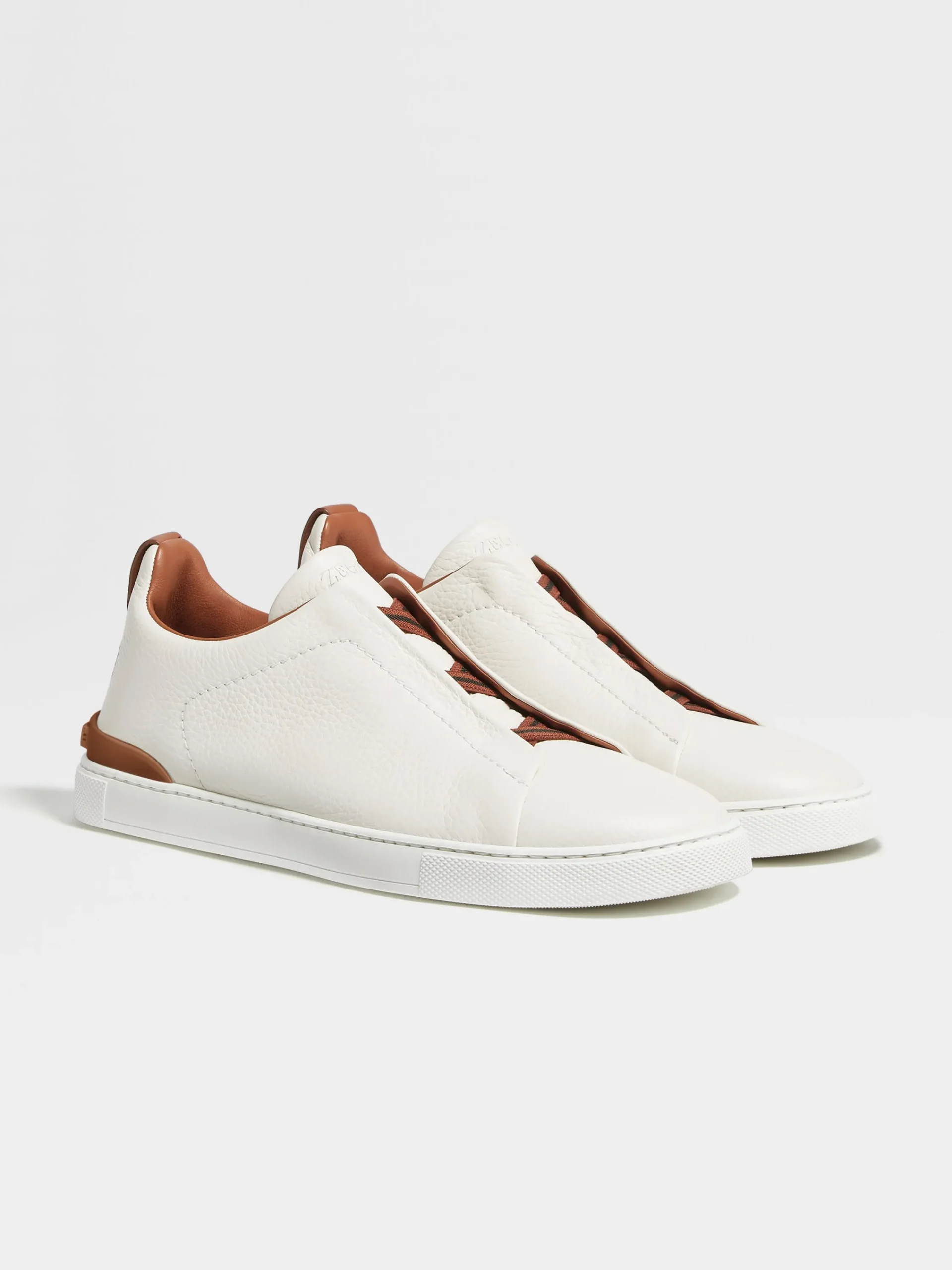 Sneakers>ZEGNA Off White Deerskin Triple Stitch™ Sneakers OffWhite