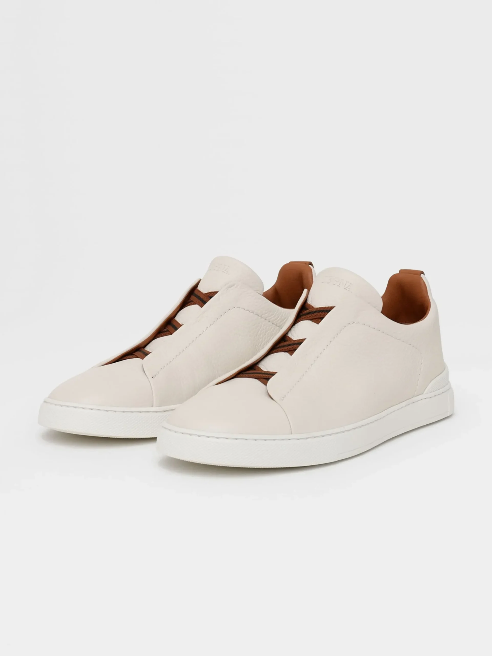 Sneakers>ZEGNA Off White Deerskin Triple Stitch™ Sneakers OffWhite