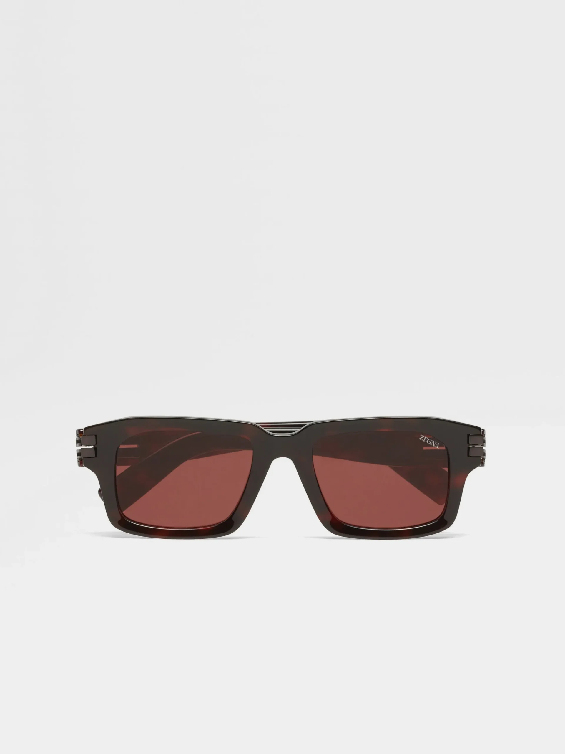Sunglasses>ZEGNA Red Havana Acetate Sunglasses RedHavana